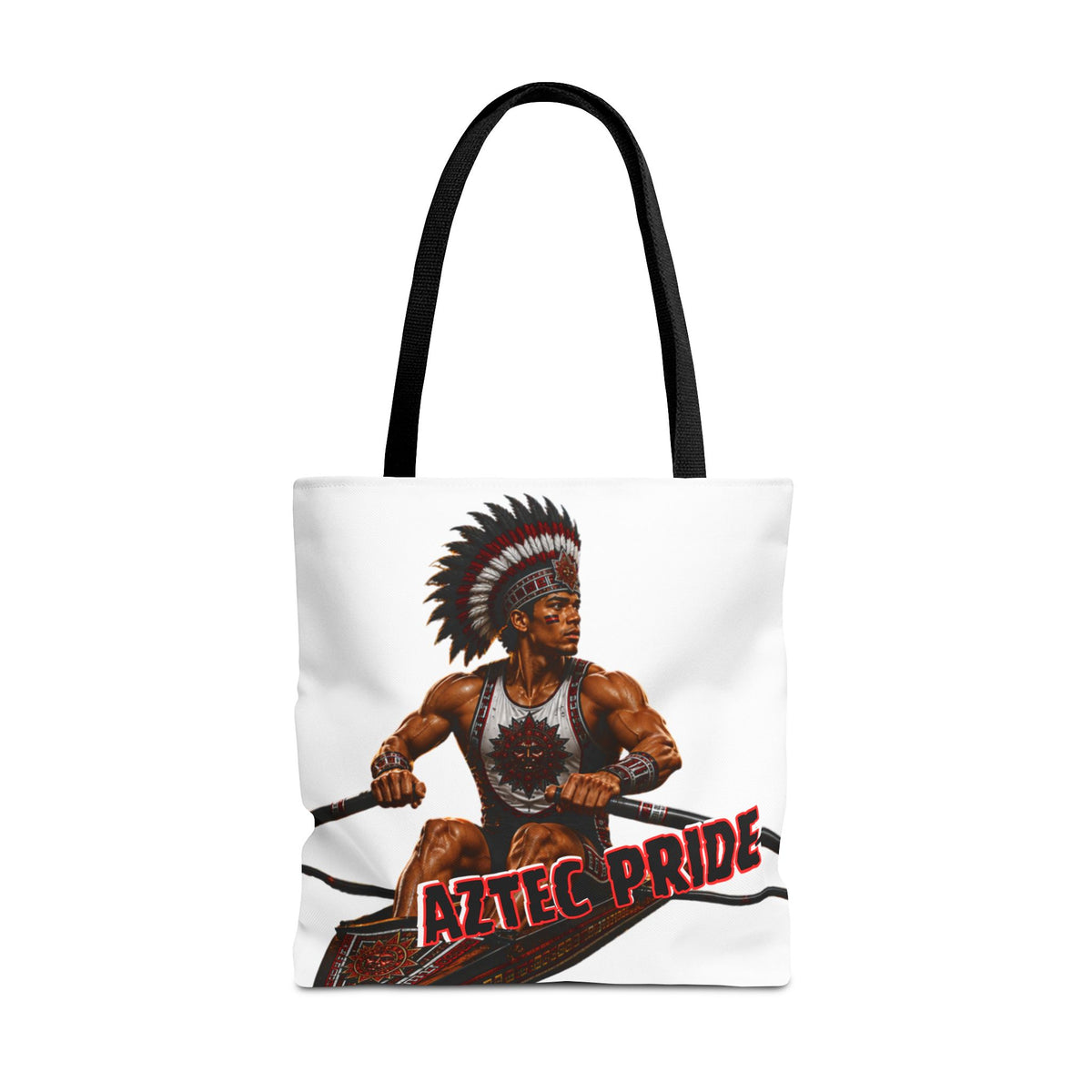 Aztec Rowing Warrior Tote Bag | Aztec-Inspired AI Art • Made & Shipped in the USA • 🚚 FREE USA Shipping • FREE Personalization