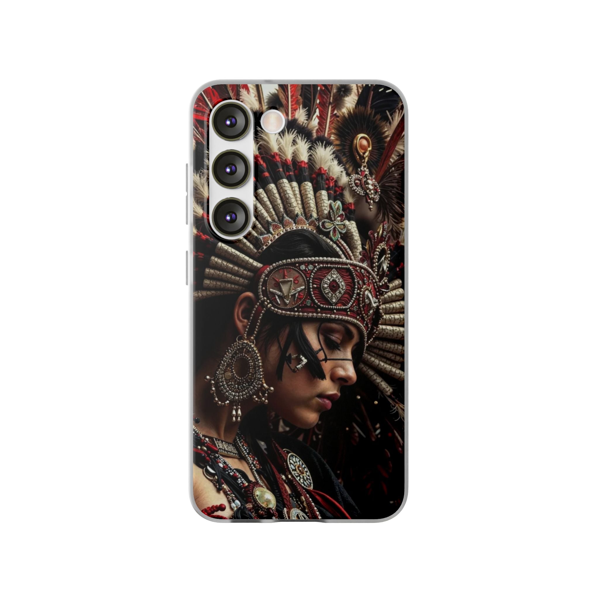 Aztec Goddess Spirit – Flexi Phone Case (iPhone & Samsung • Clear TPU • Made in USA • Personalized Option)