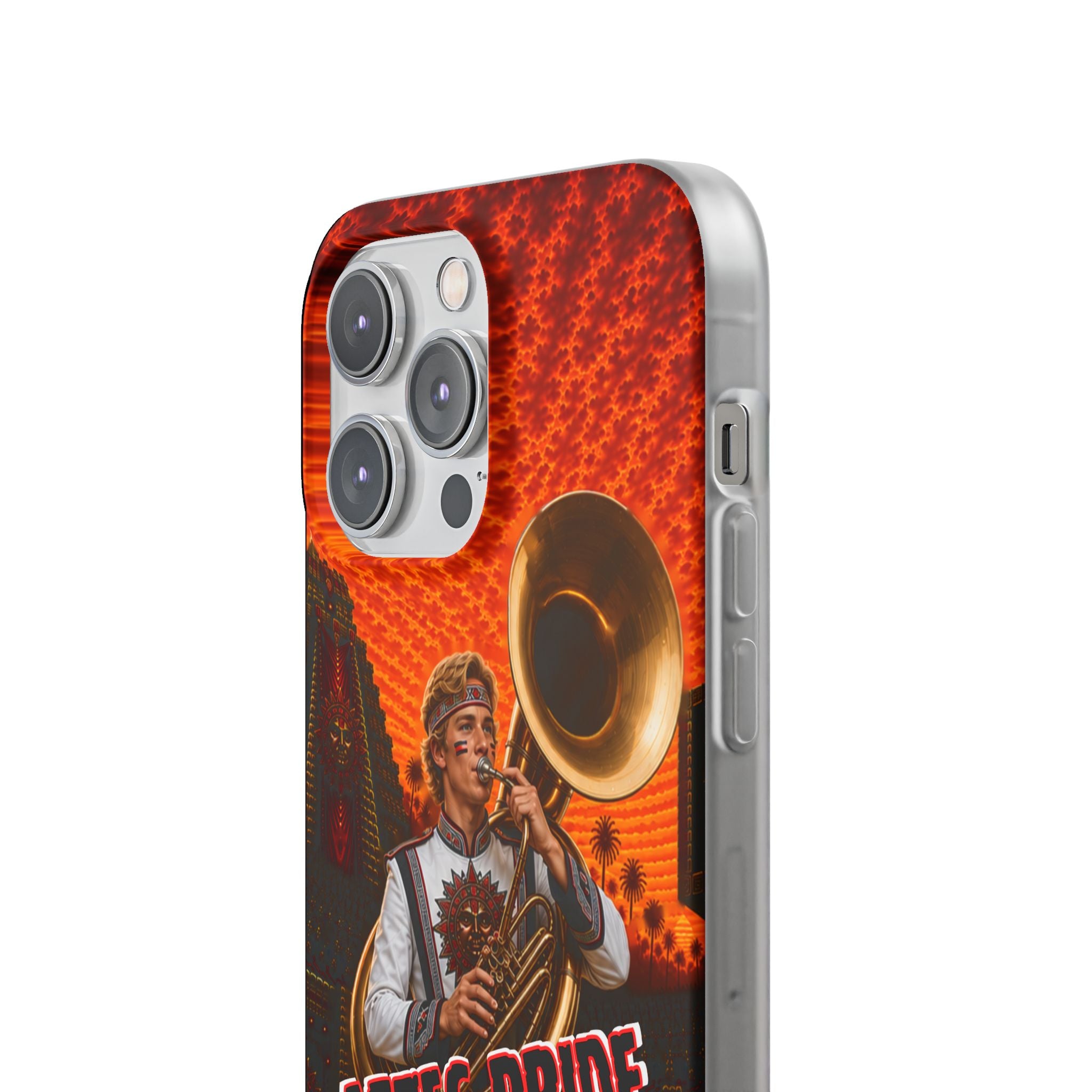 Aztec Band Warrior – Flexi Phone Case (iPhone & Samsung • Clear TPU • Made & Shipped in the USA • 🚚 FREE USA Shipping • Personalized Option)