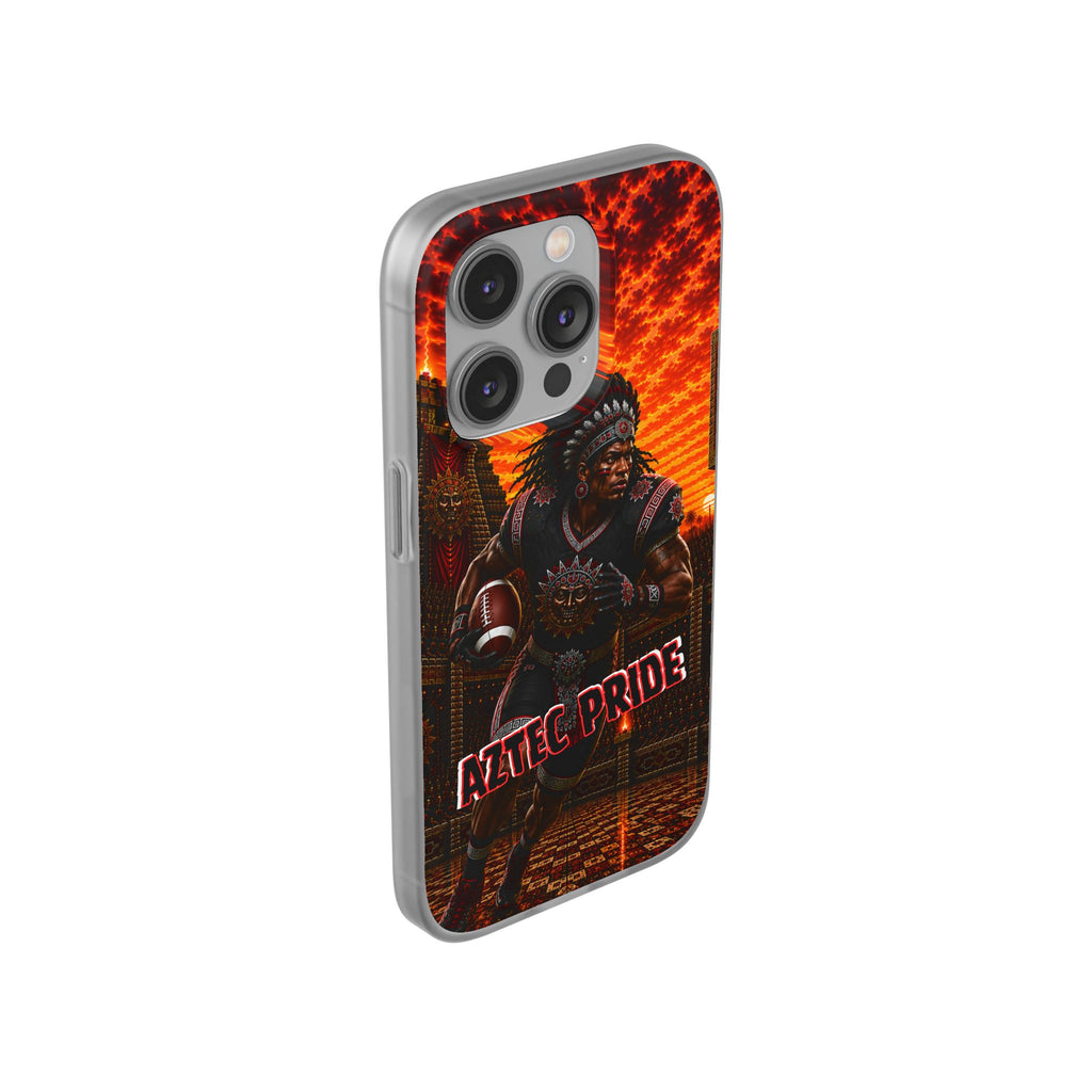 Aztec Football Warrior – Flexi Phone Case (iPhone & Samsung • Clear TPU • Made & Shipped in the USA • 🚚 FREE USA Shipping • Personalized Option)