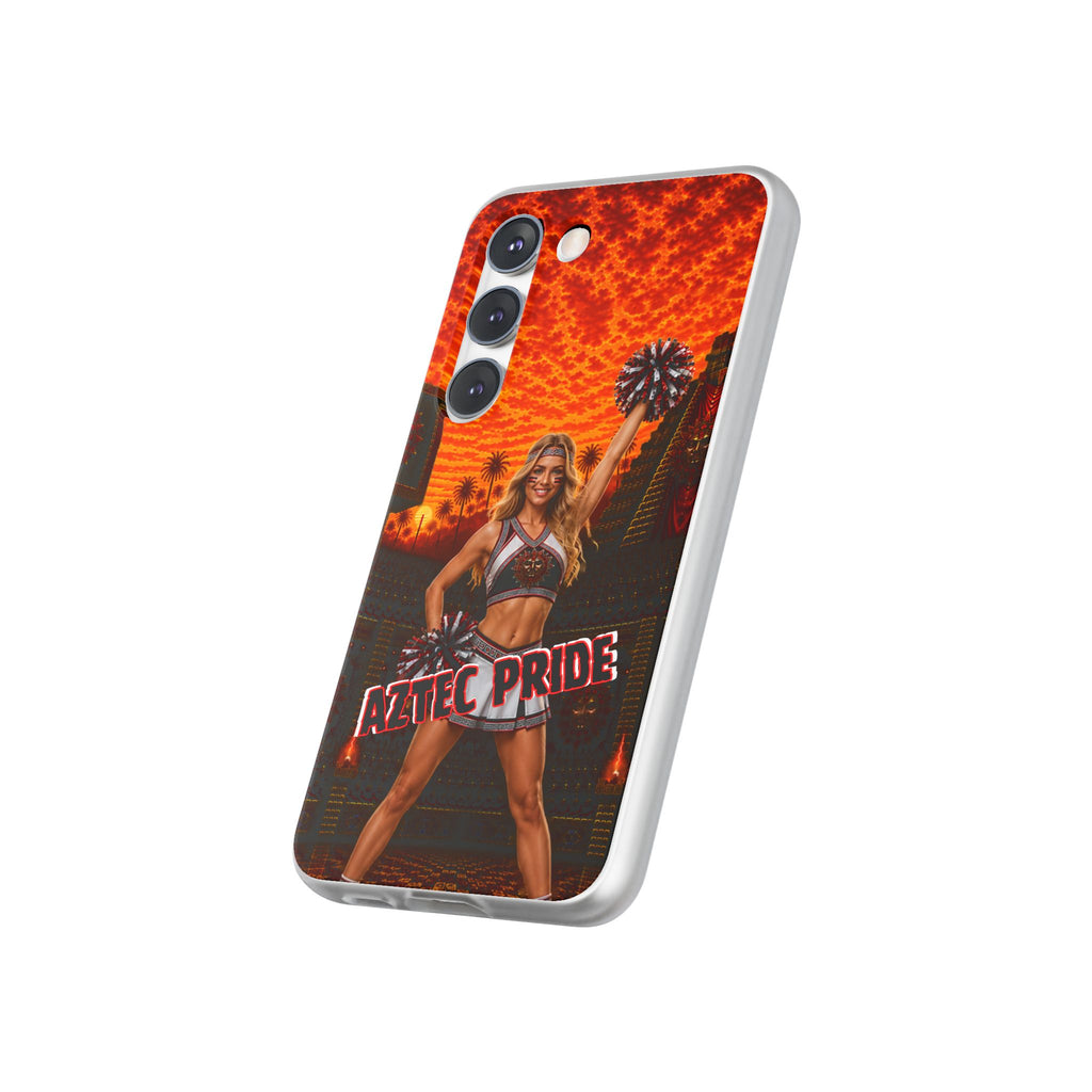 Aztec Cheerleader Warrior – Flexi Phone Case (iPhone & Samsung • Clear TPU • Made & Shipped in the USA • 🚚 FREE USA Shipping • Personalized Option)