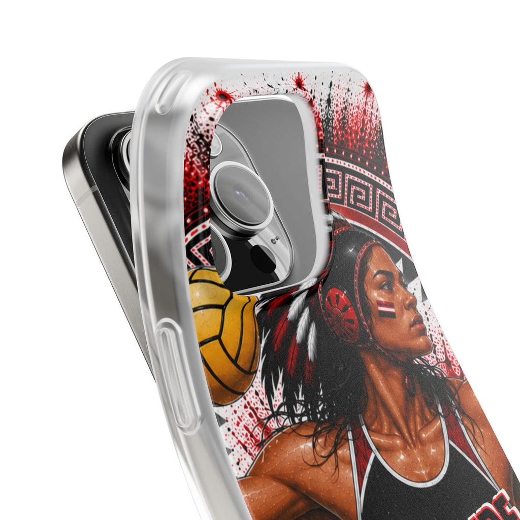 Aztec Water Polo Warrior – Flexi Phone Case (iPhone & Samsung • Clear TPU • Made in USA • Personalized Option)
