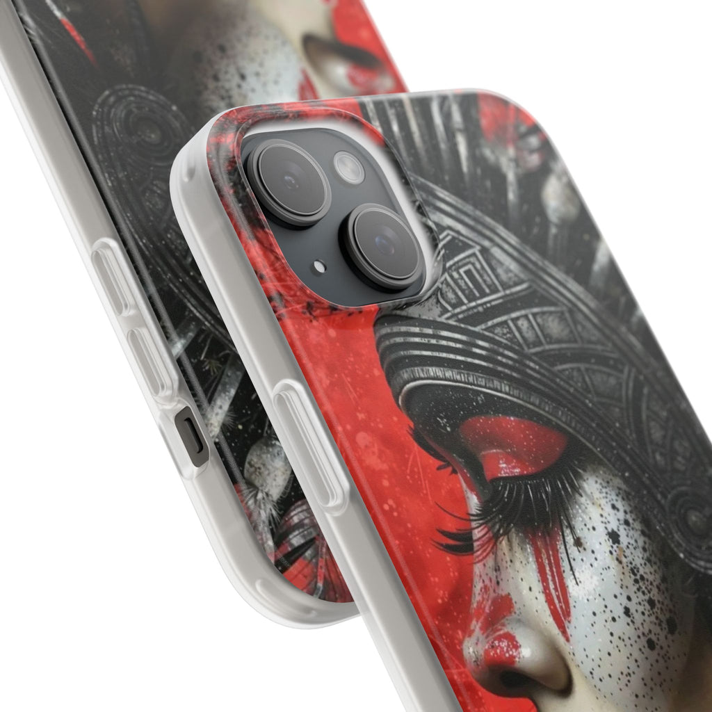 Aztec Fearless Goddess – Flexi Phone Case (iPhone & Samsung • Clear TPU • Made in USA • Personalized Option)