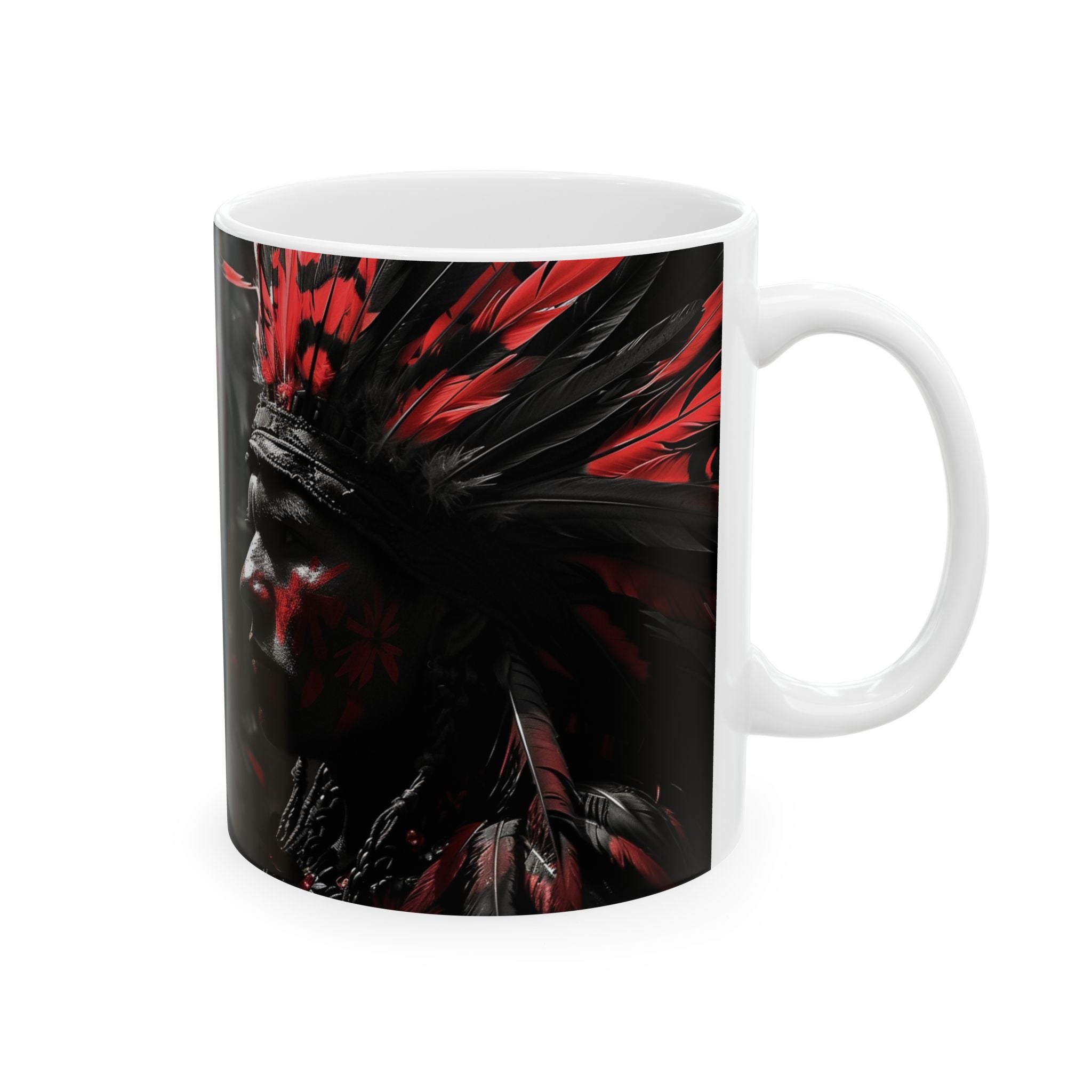 Aztec Jaguar Warrior – Ceramic Mug (11oz, 15oz • Dishwasher & Microwave Safe • Made in USA • Personalized Option)