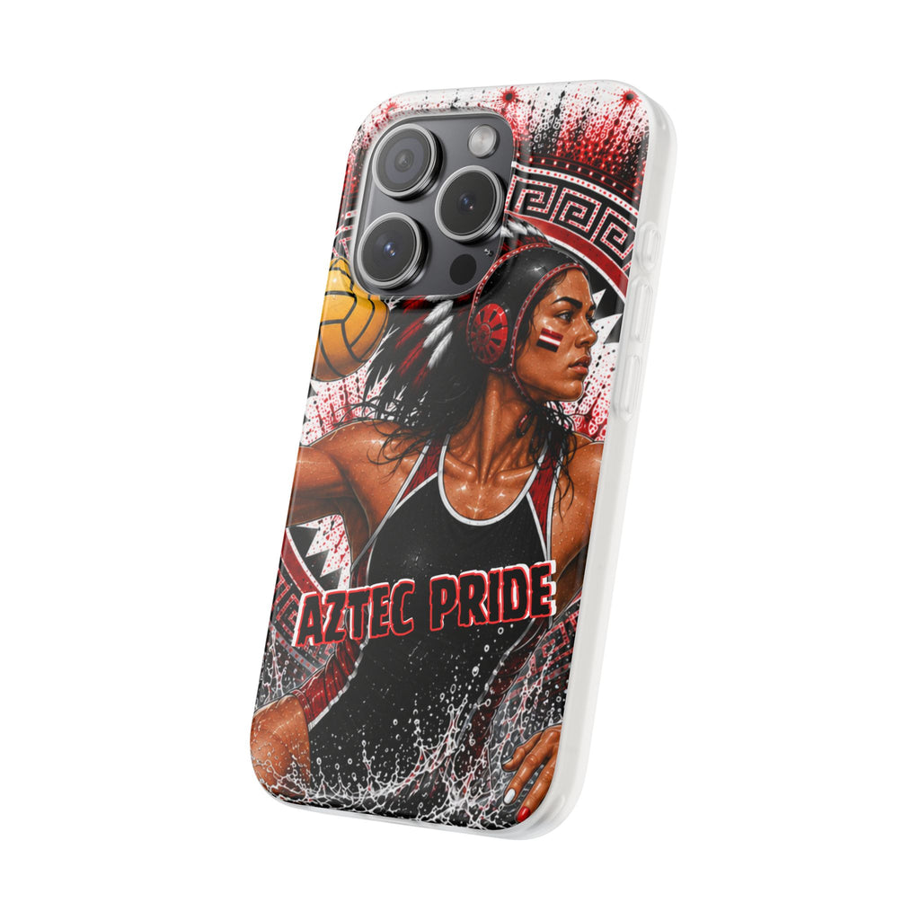 Aztec Water Polo Warrior – Flexi Phone Case (iPhone & Samsung • Clear TPU • Made in USA • Personalized Option)