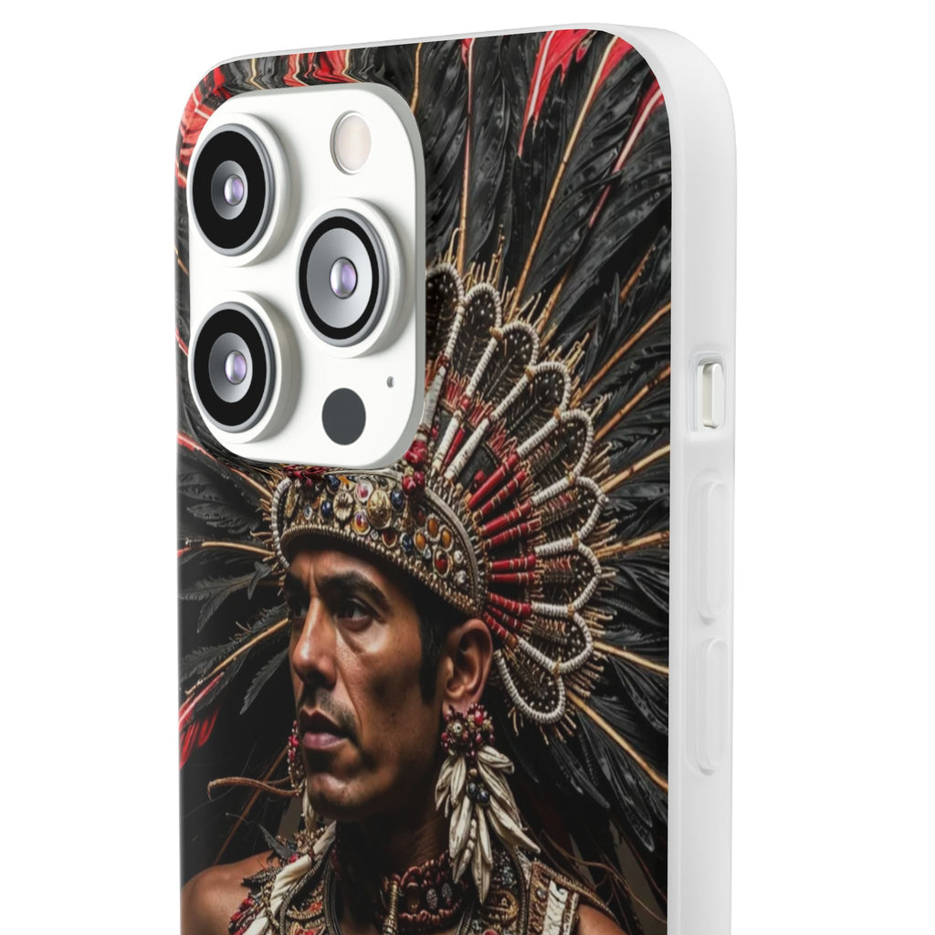 Aztec Sun Guardian – Flexi Phone Case (iPhone & Samsung • Clear TPU • Made in USA • Personalized Option)