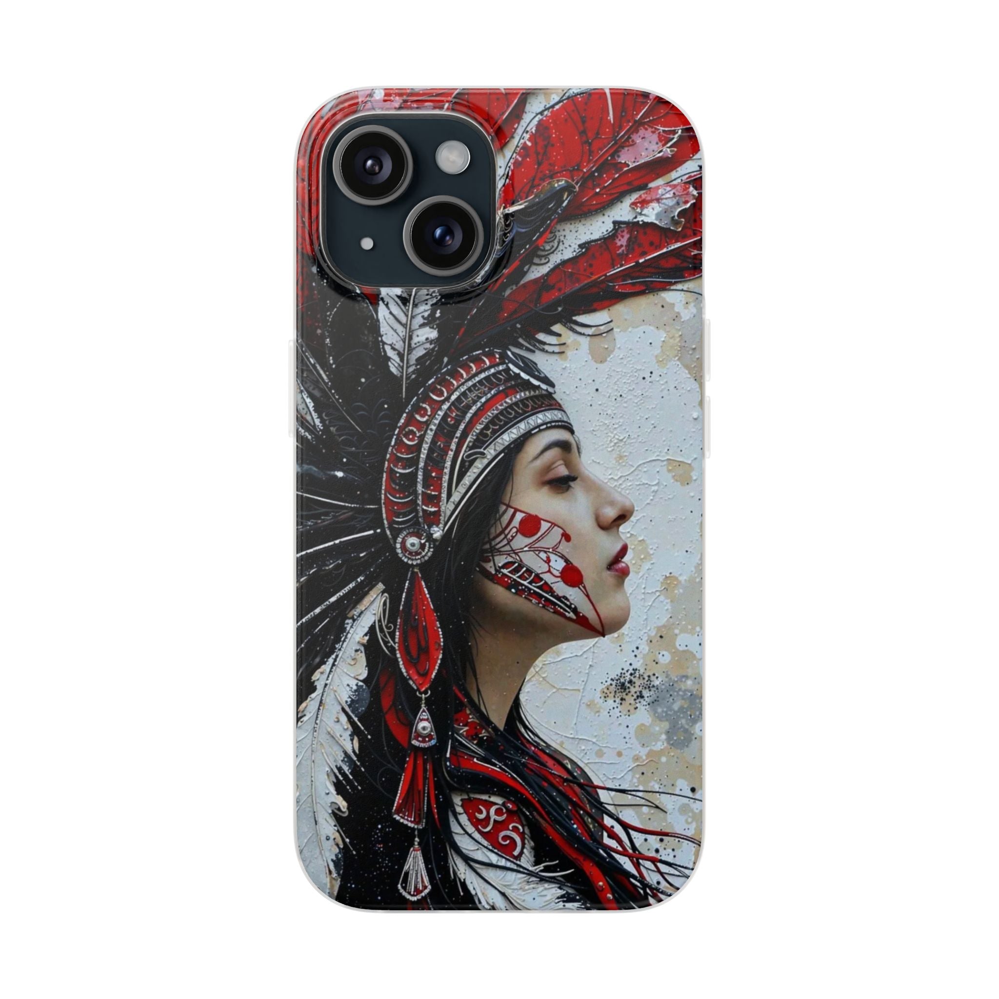 Aztec Silent Goddess – Flexi Phone Case (iPhone & Samsung • Clear TPU • Made in USA • Personalized Option)
