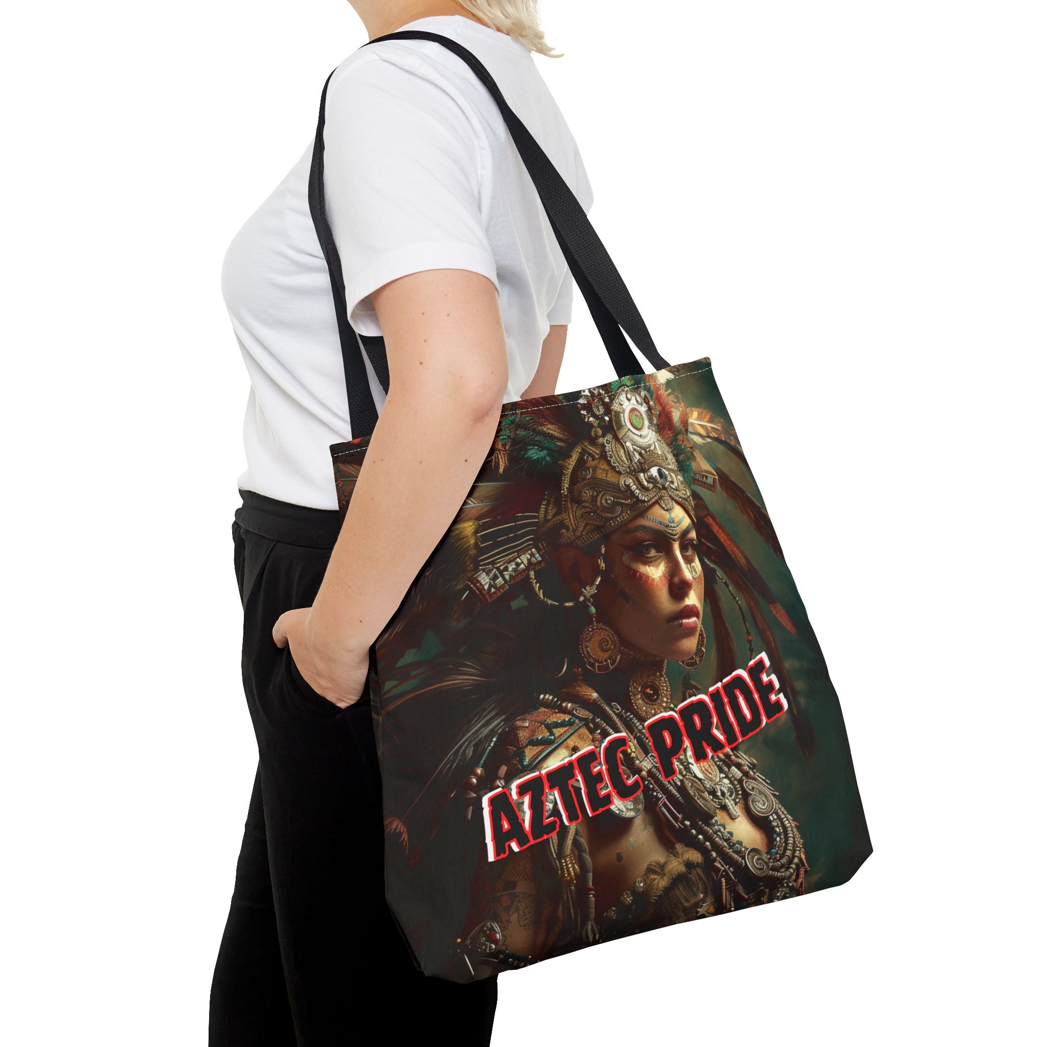 Aztec Warrior Goddess Tote Bag – Aztec-Inspired Reusable Shopping Bag | GringoArte