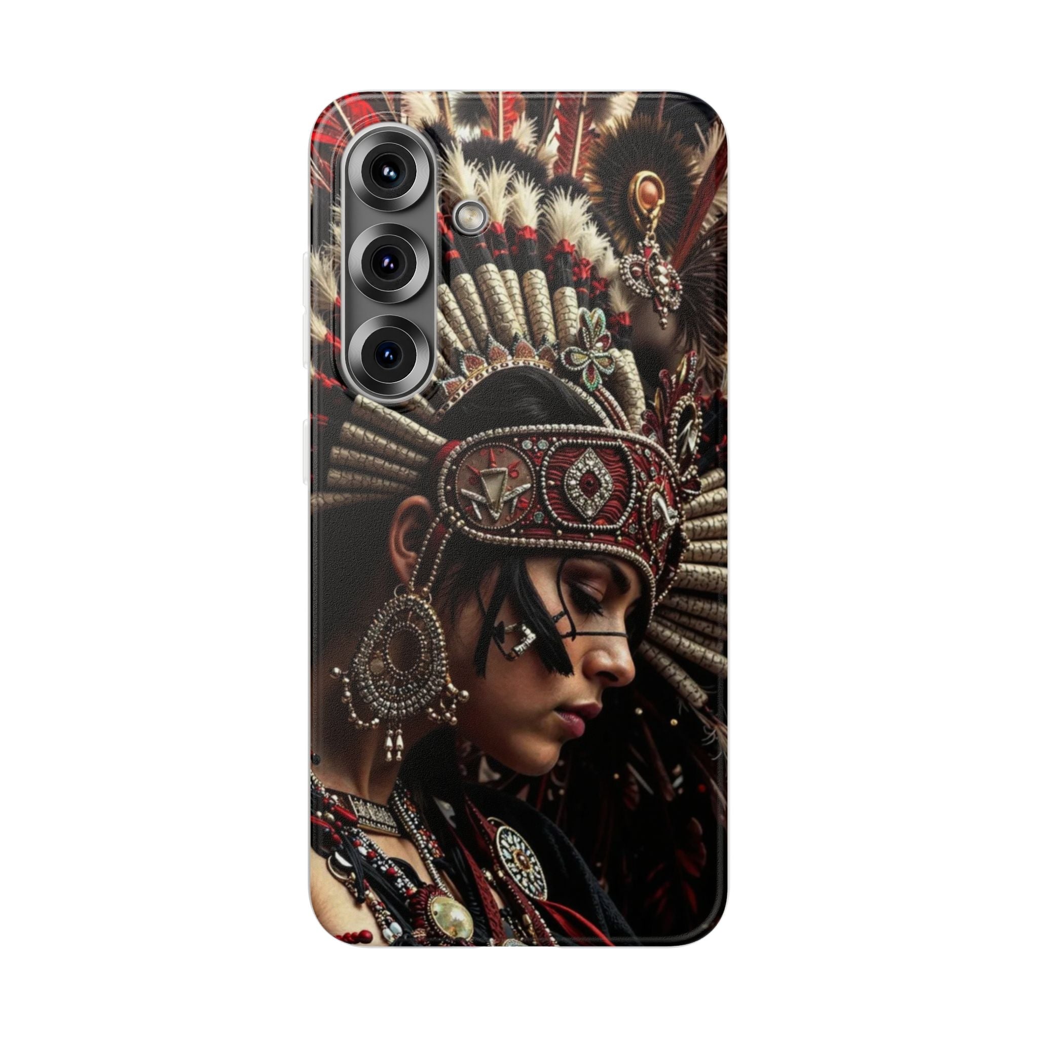 Aztec Goddess Spirit – Flexi Phone Case (iPhone & Samsung • Clear TPU • Made in USA • Personalized Option)