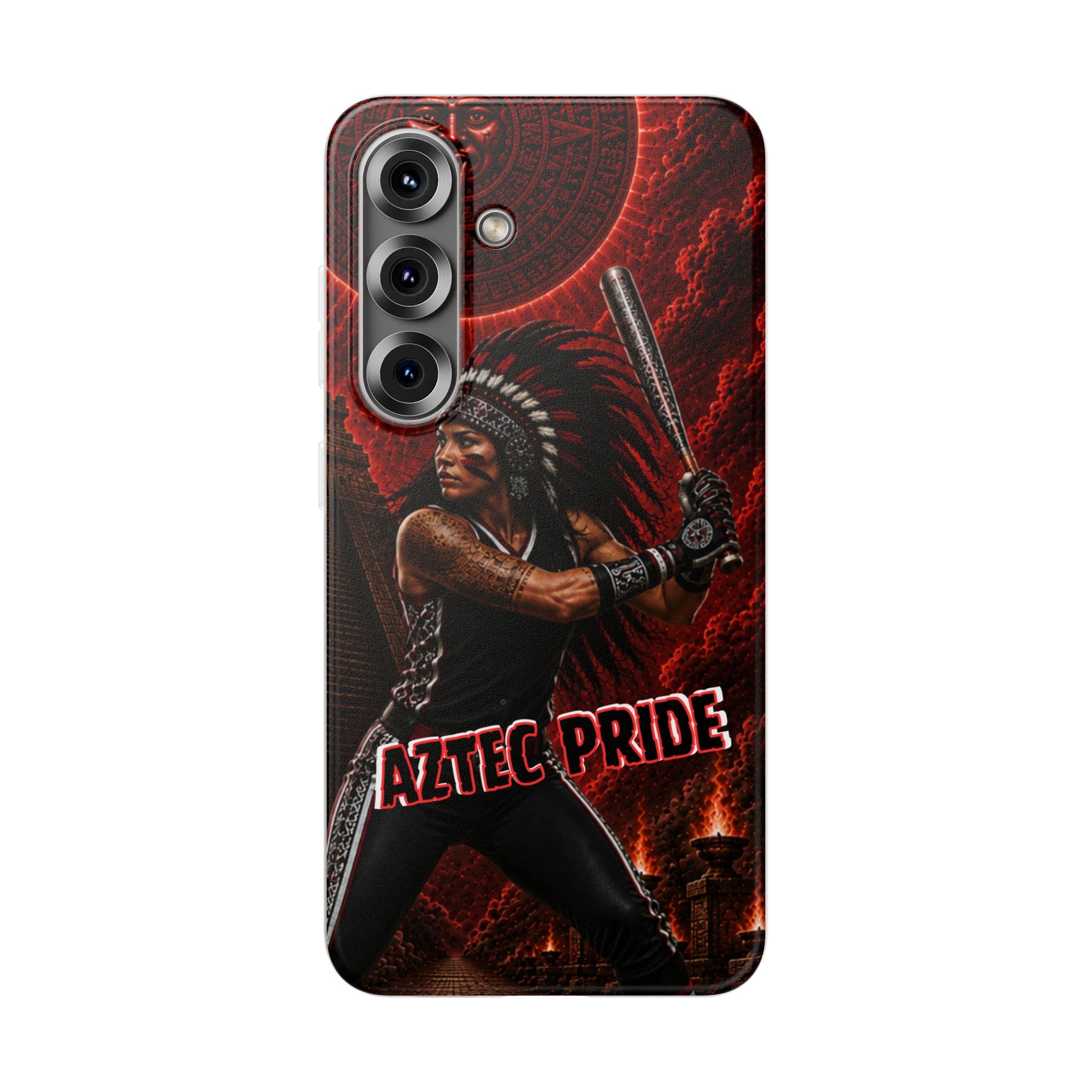 Aztec Softball Warrior – Flexi Phone Case (iPhone & Samsung • Clear TPU • Made in USA • Personalized Option)