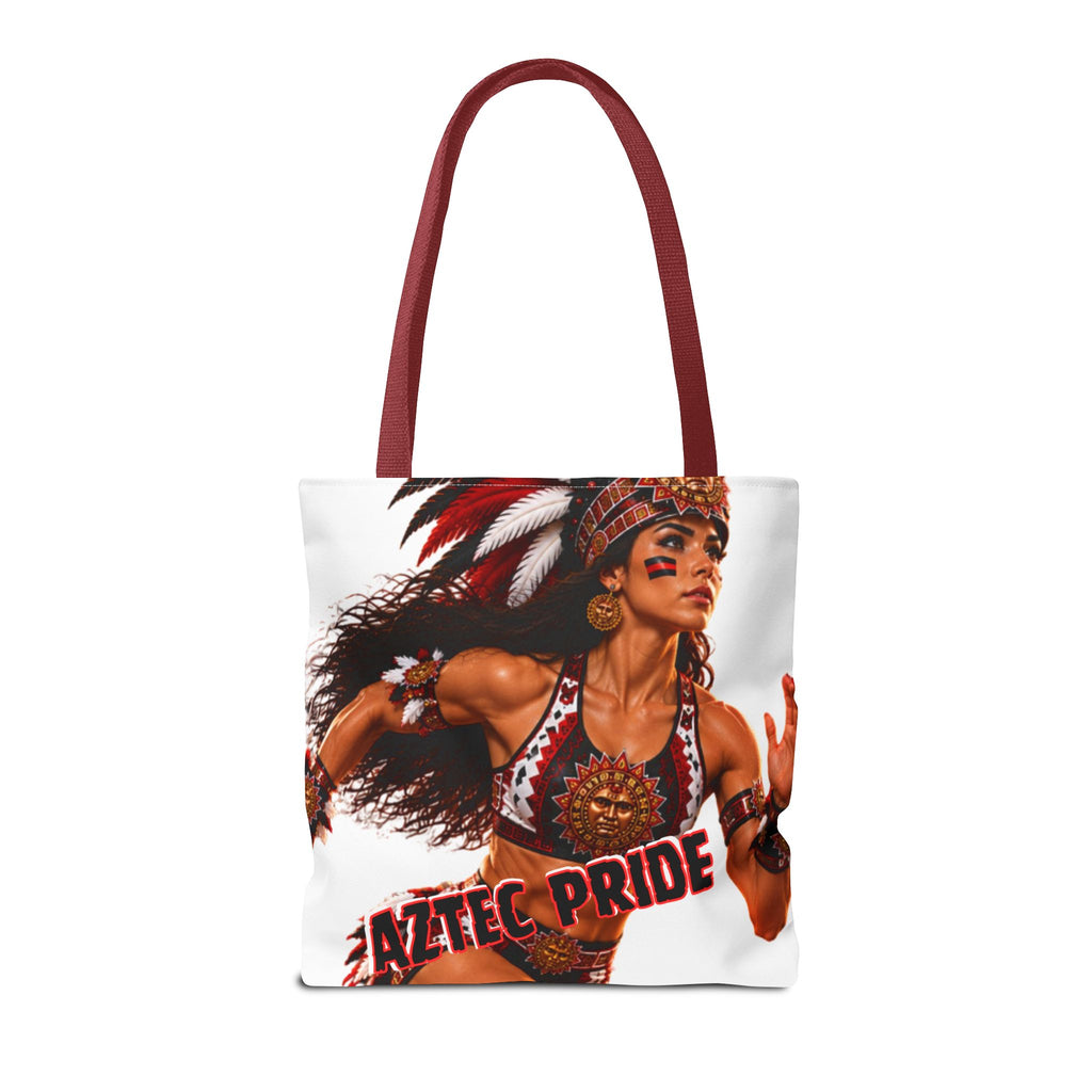 Aztec Track Female Warrior Tote Bag | Aztec-Inspired AI Art • Made & Shipped in the USA • 🚚 FREE USA Shipping • FREE Personalization
