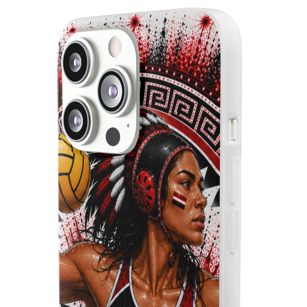 Aztec Water Polo Warrior – Flexi Phone Case (iPhone & Samsung • Clear TPU • Made in USA • Personalized Option)