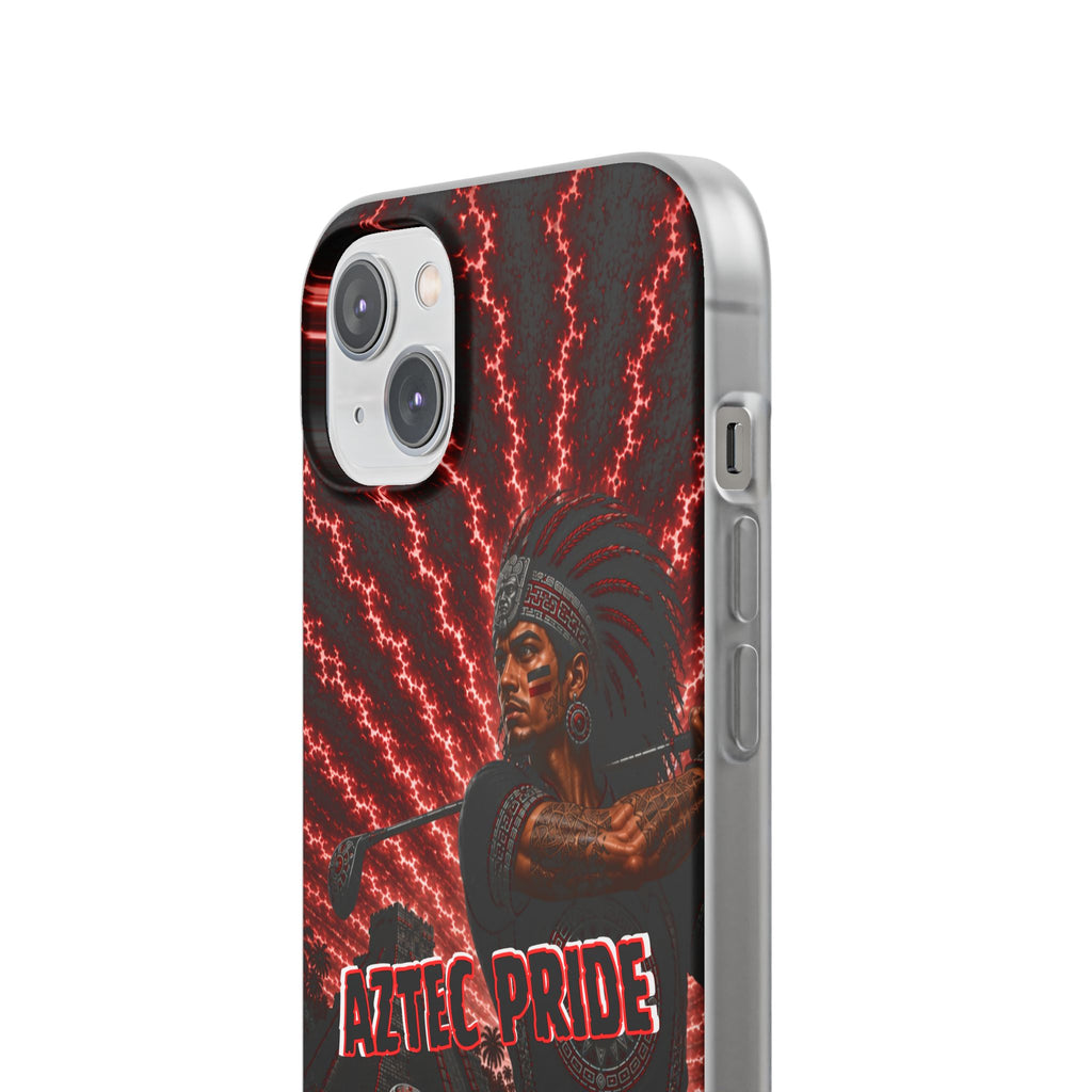 Aztec Golf Male Warrior – Flexi Phone Case (iPhone & Samsung • Clear TPU • Made & Shipped in the USA • 🚚 FREE USA Shipping • Personalized Option)