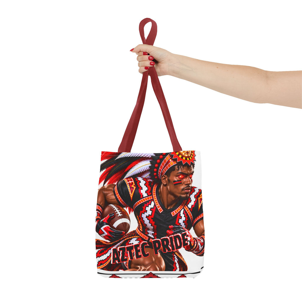 Aztec Football RB Warrior Tote Bag | Aztec-Inspired AI Art • Made & Shipped in the USA • 🚚 FREE USA Shipping • FREE Personalization