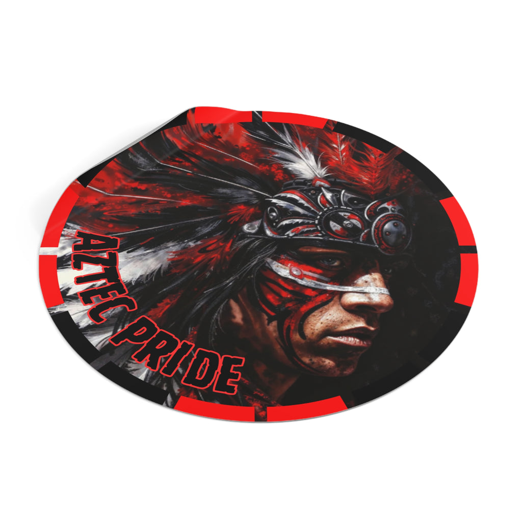 Aztec King of Kings Round Vinyl Sticker – Waterproof Matte Decal (2”–6”)