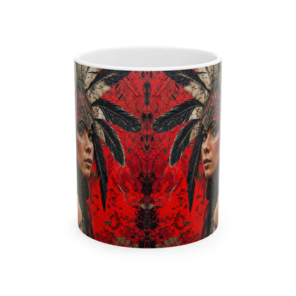 Aztec Moon Goddess – Ceramic Mug (11oz, 15oz • Dishwasher & Microwave Safe • Made in USA • Personalized Option)