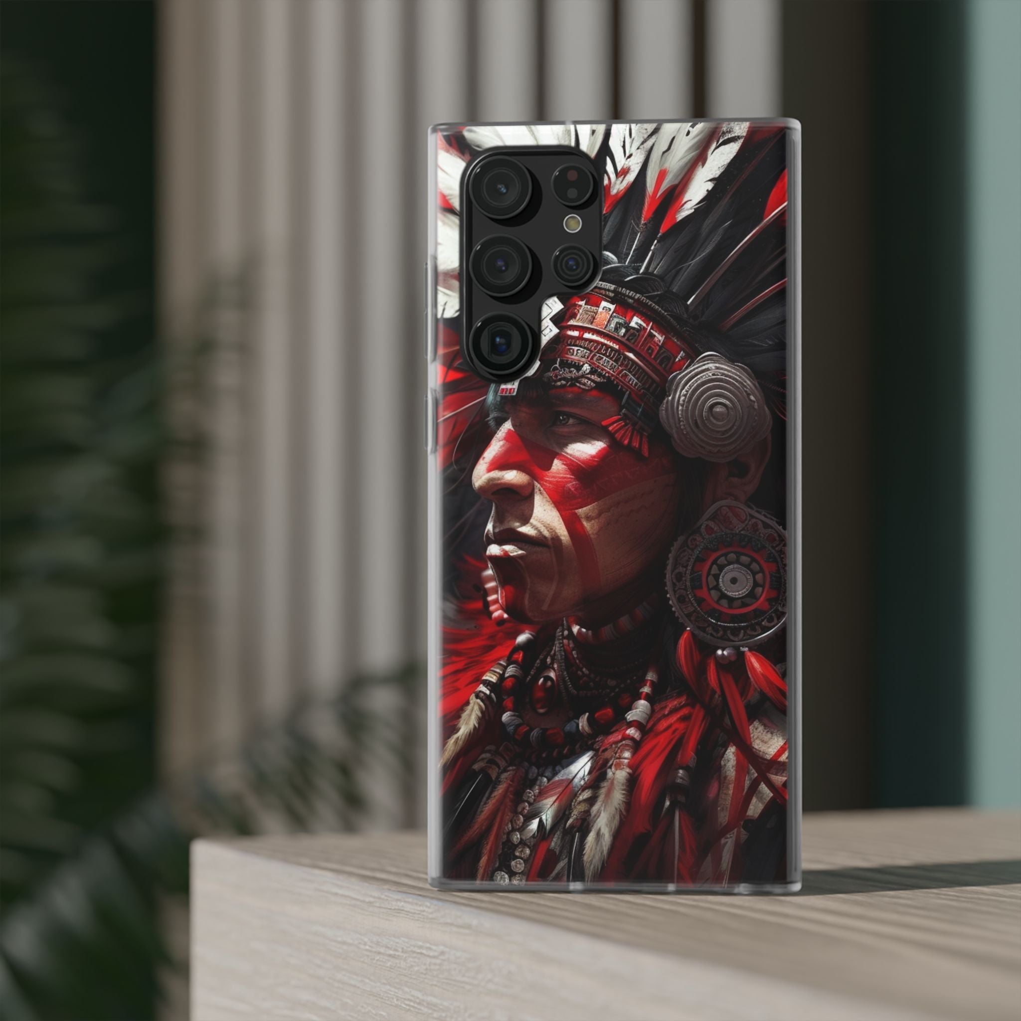 Aztec Loyal Warrior – Flexi Phone Case (iPhone & Samsung • Clear TPU • Made in USA • Personalized Option)