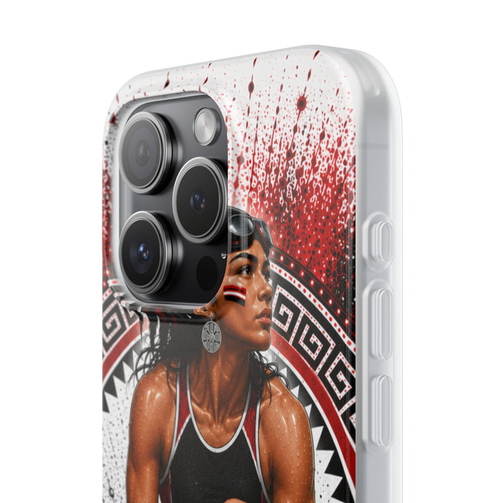 Aztec Swim & Dive Warrior – Flexi Phone Case (iPhone & Samsung • Clear TPU • Made & Shipped in the USA • 🚚 FREE USA Shipping • Personalized Option)