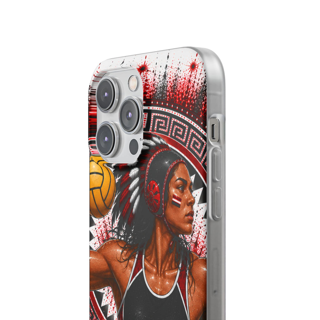 Aztec Water Polo Warrior – Flexi Phone Case (iPhone & Samsung • Clear TPU • Made in USA • Personalized Option)