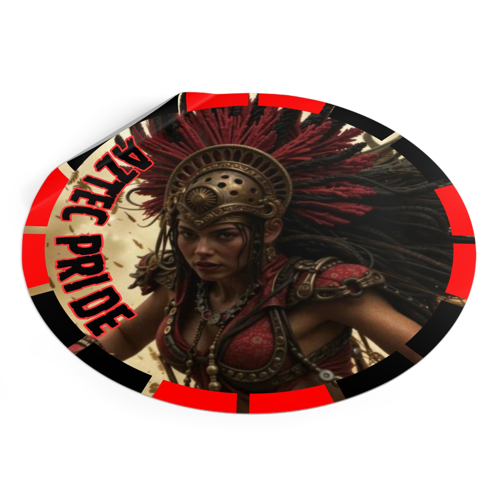 Aztec Bloodwar Queen Round Vinyl Sticker – Waterproof Matte Decal (2”–6”)