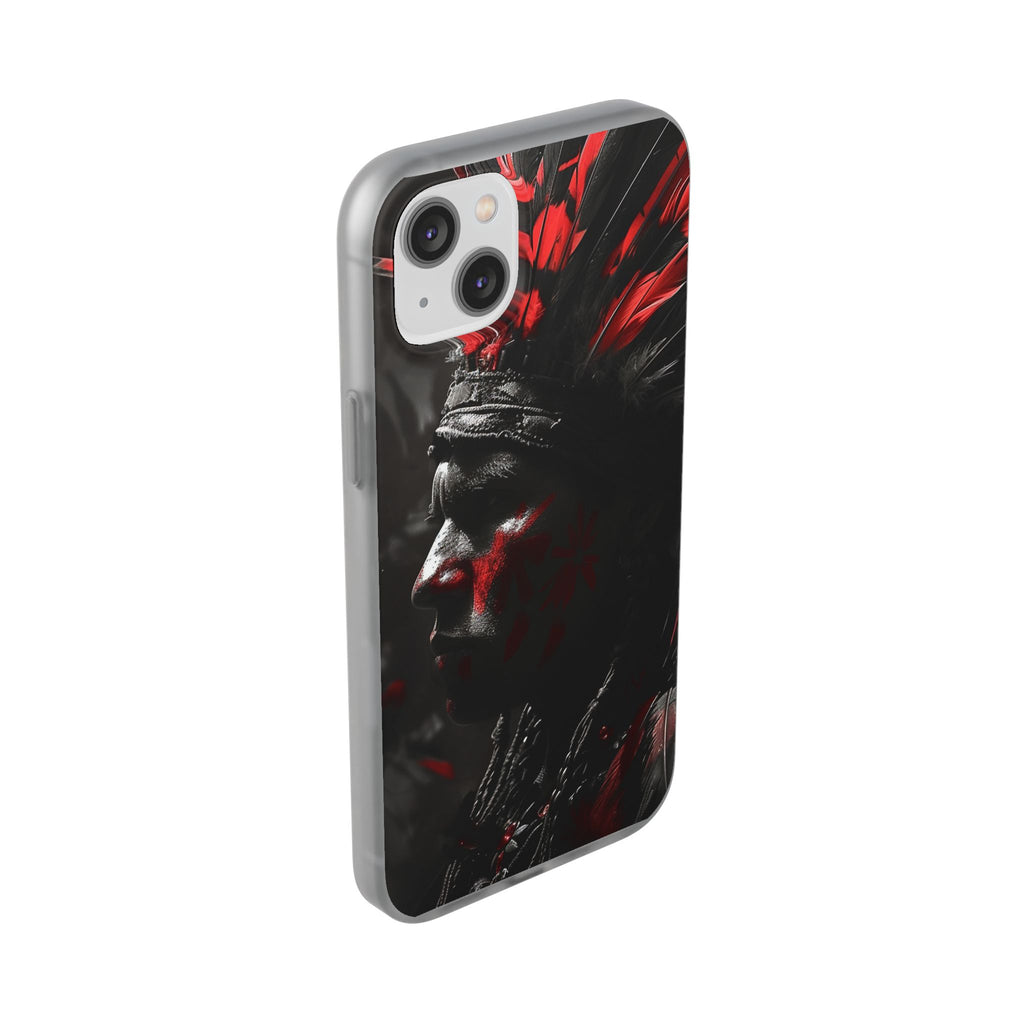 Aztec Jaguar Warrior – Flexi Phone Case (iPhone & Samsung • Clear TPU • Made in USA • Personalized Option)