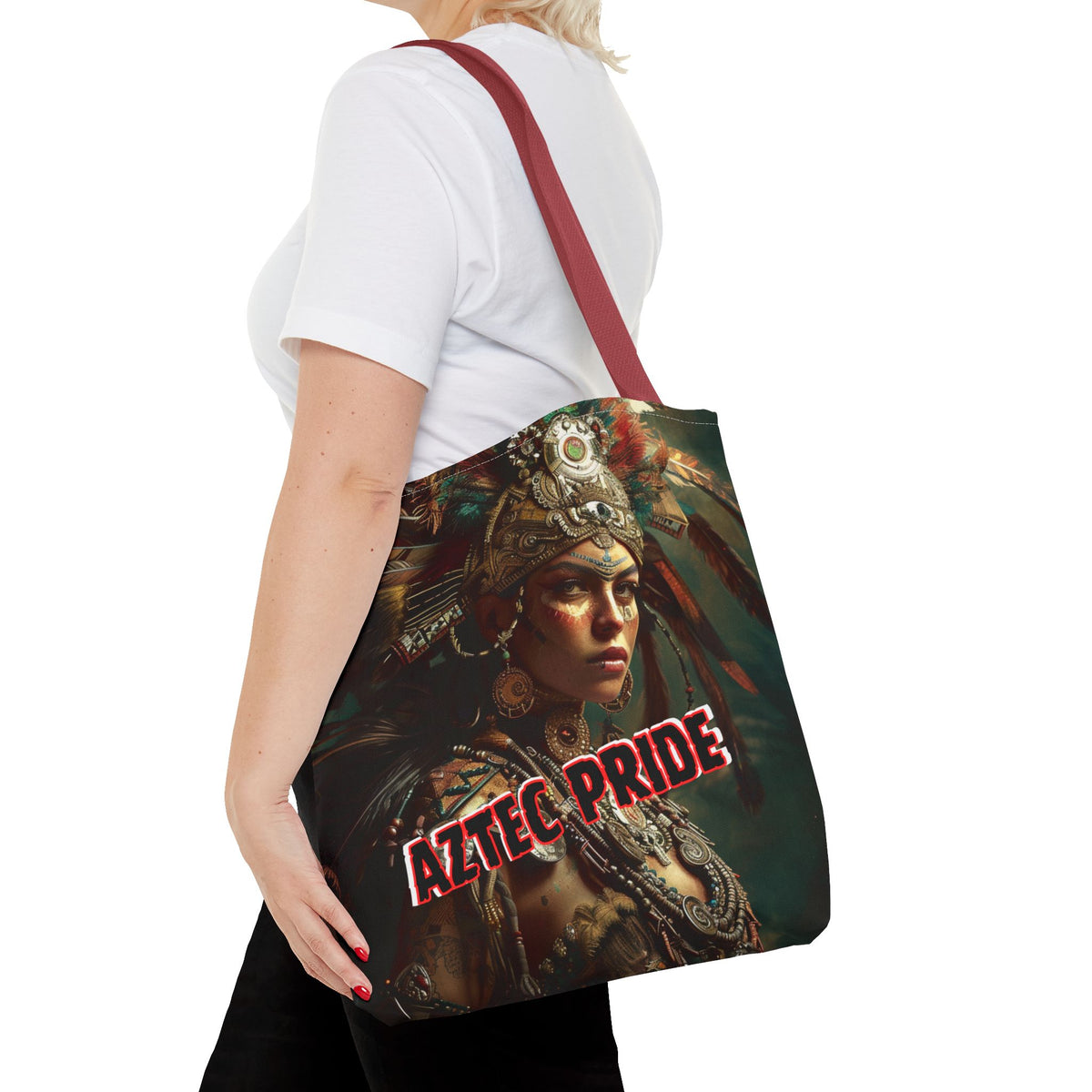 Aztec Warrior Goddess Tote Bag – Aztec-Inspired Reusable Shopping Bag | GringoArte