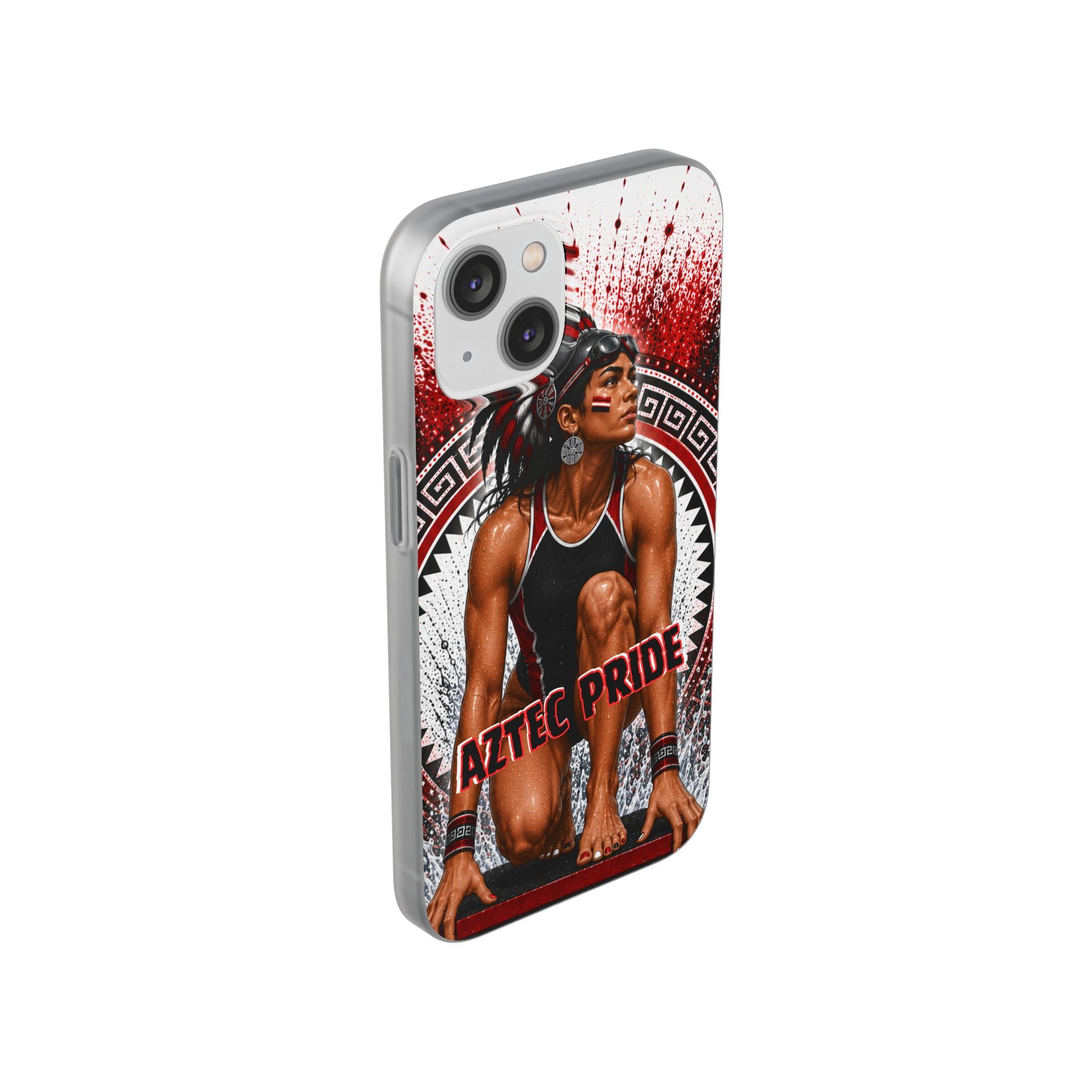 Aztec Swim & Dive Warrior – Flexi Phone Case (iPhone & Samsung • Clear TPU • Made & Shipped in the USA • 🚚 FREE USA Shipping • Personalized Option)