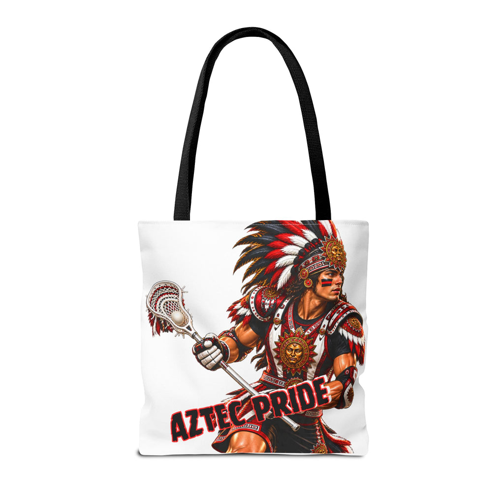 Aztec Lacrosse Male Warrior Tote Bag | Aztec-Inspired AI Art • Made & Shipped in the USA • 🚚 FREE USA Shipping • FREE Personalization