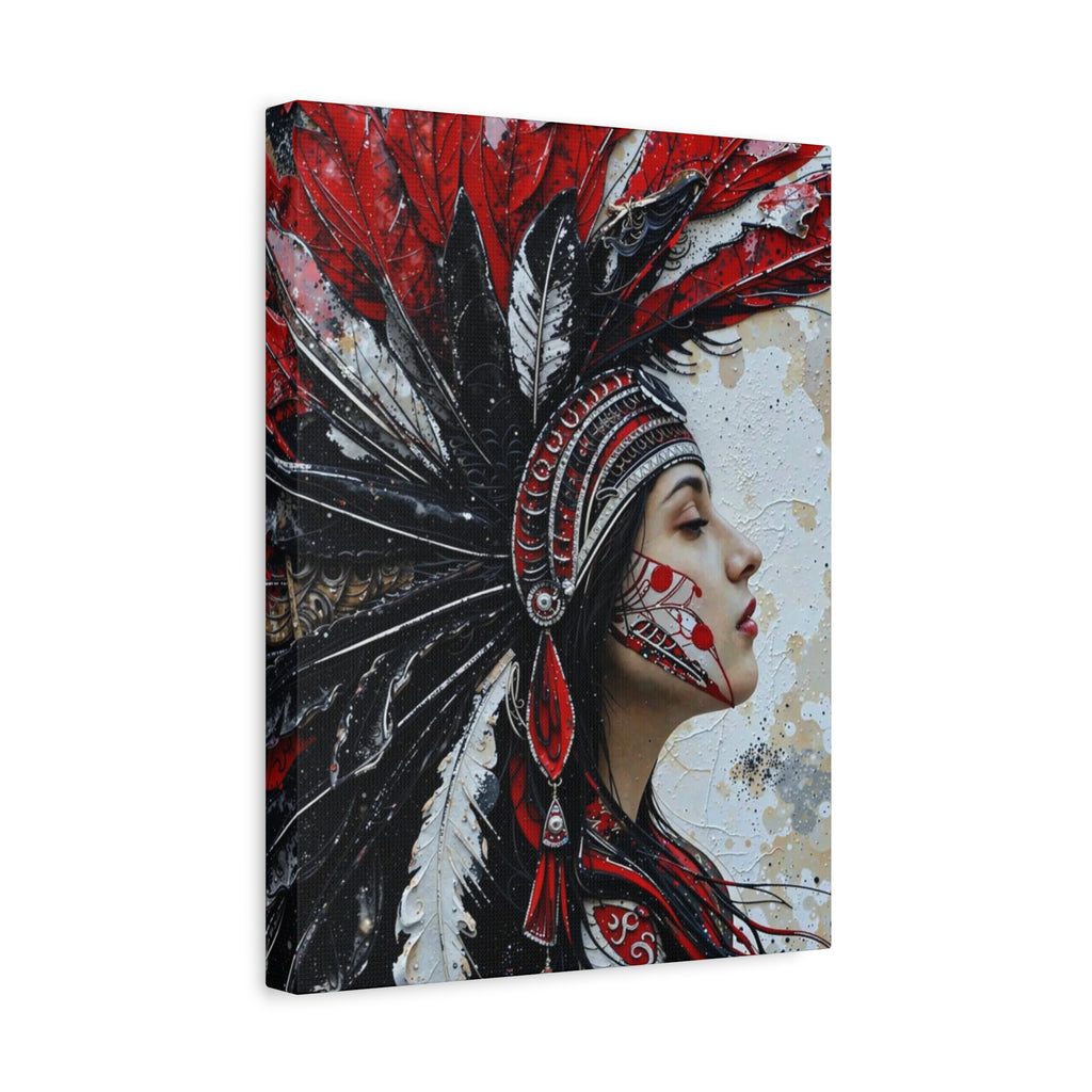 Aztec Silent Goddess – Bold Aztec Wall Art Canvas