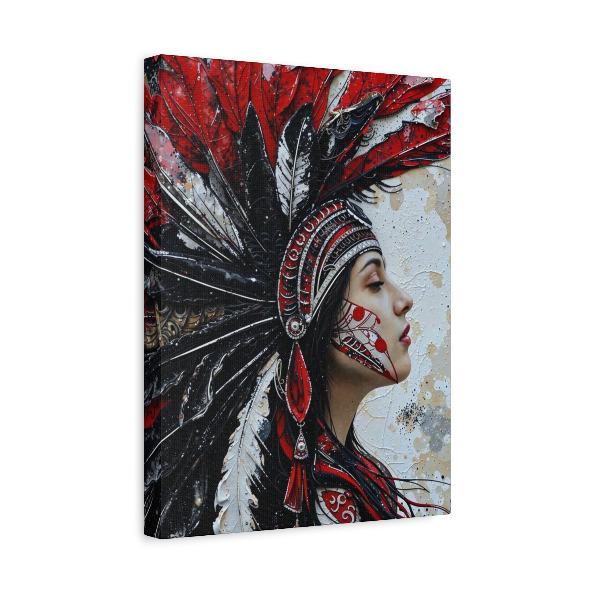 Aztec Silent Goddess – Bold Aztec Wall Art Canvas