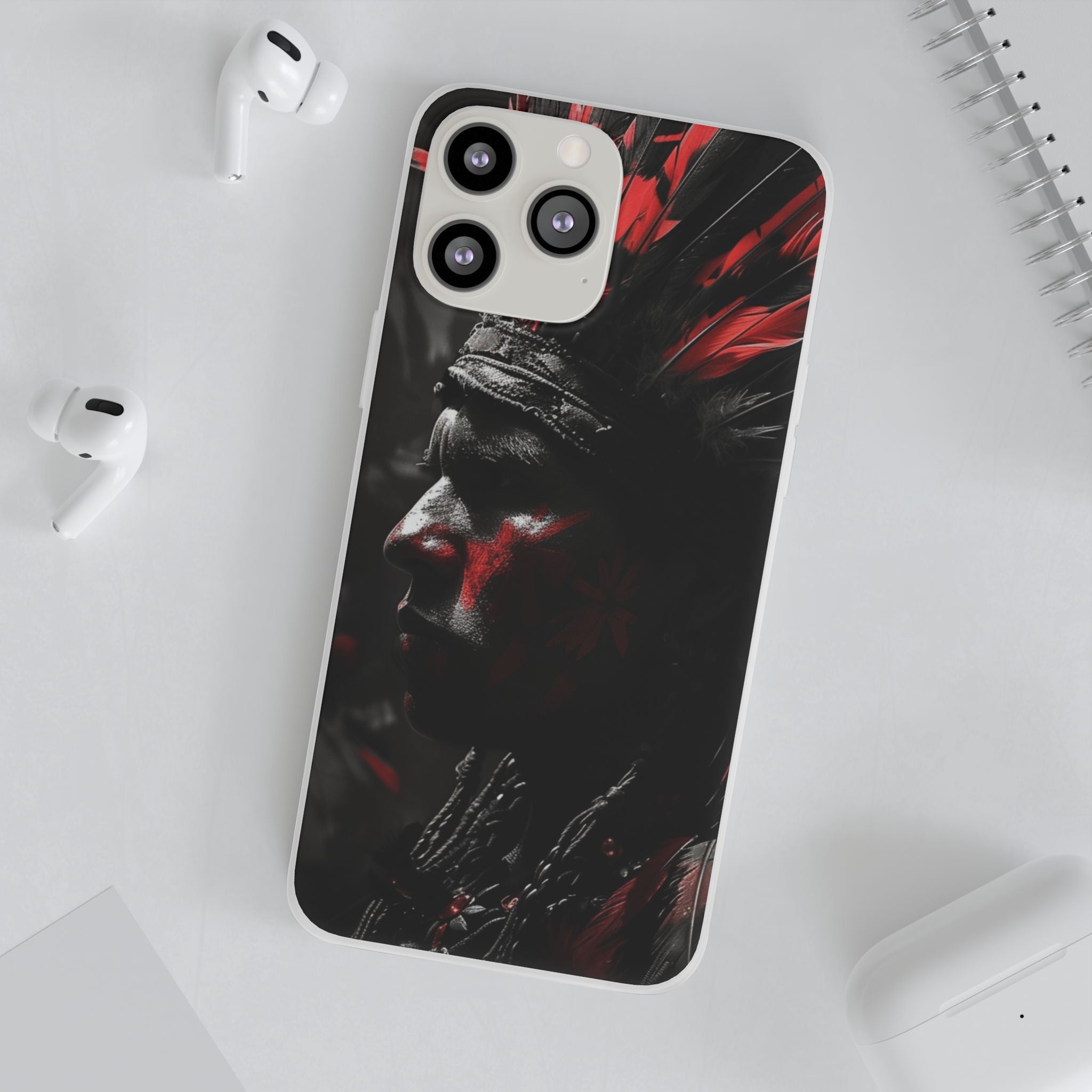 Aztec Jaguar Warrior – Flexi Phone Case (iPhone & Samsung • Clear TPU • Made in USA • Personalized Option)