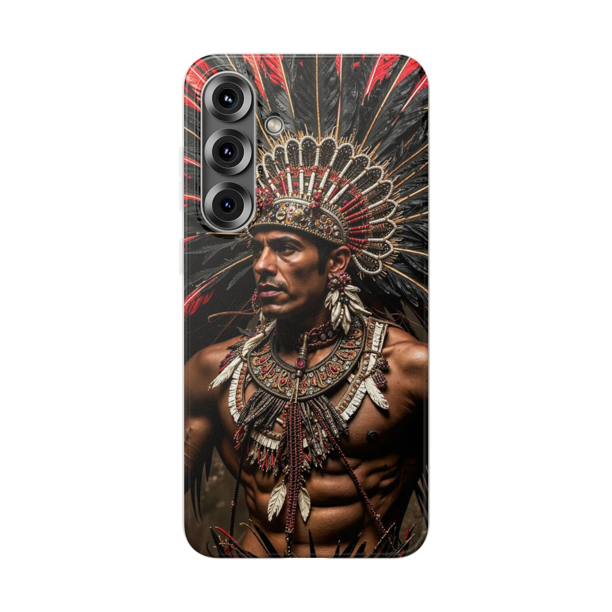 Aztec Sun Guardian – Flexi Phone Case (iPhone & Samsung • Clear TPU • Made in USA • Personalized Option)