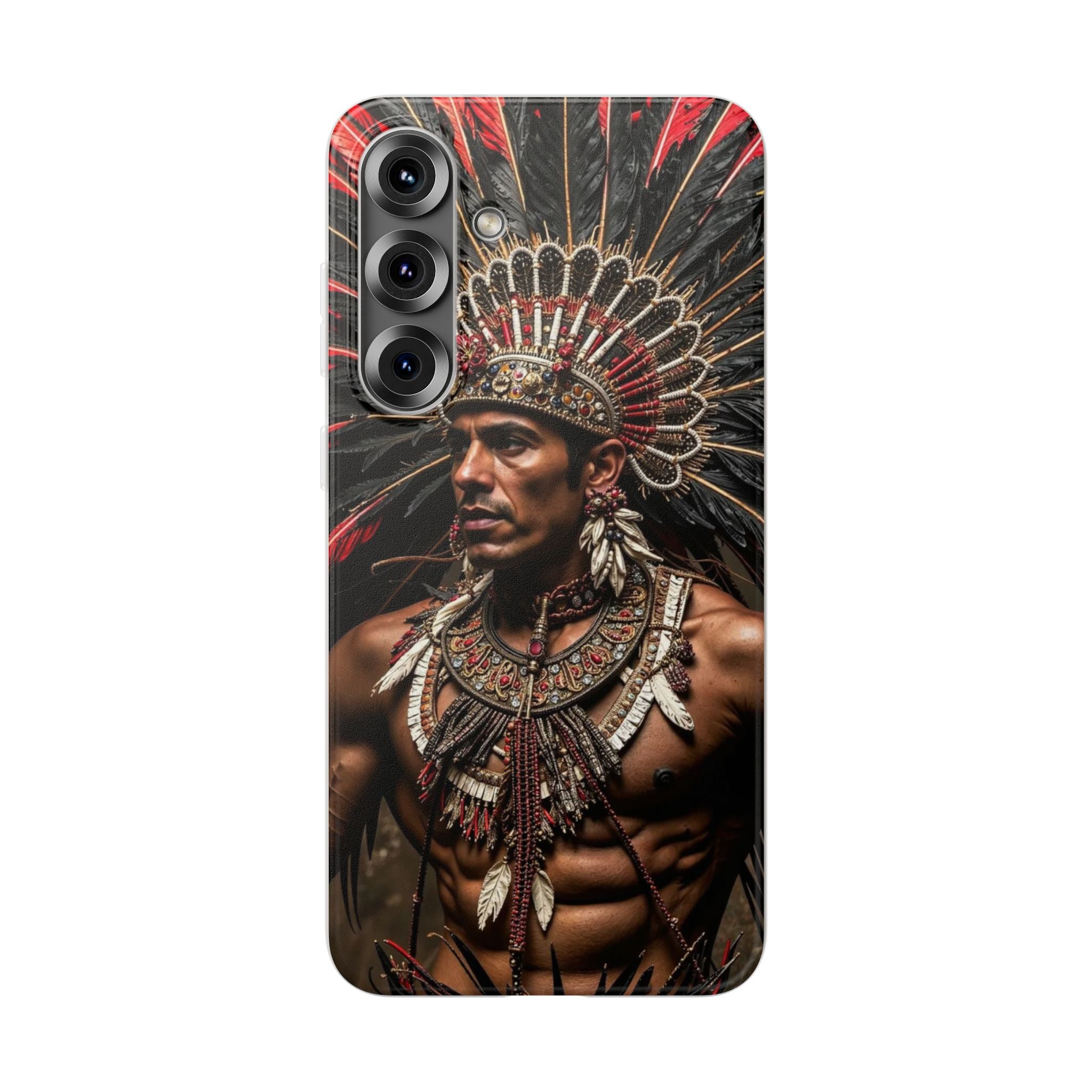 Aztec Sun Guardian – Flexi Phone Case (iPhone & Samsung • Clear TPU • Made in USA • Personalized Option)