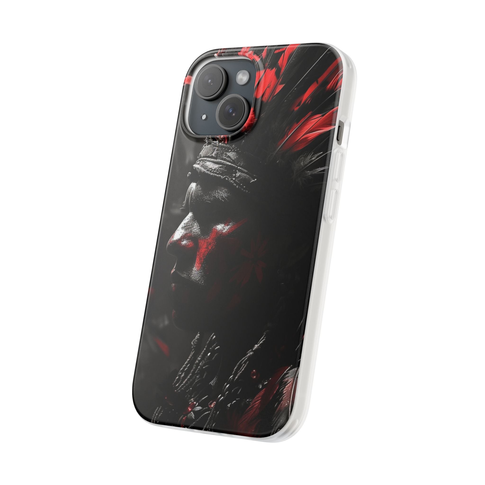 Aztec Jaguar Warrior – Flexi Phone Case (iPhone & Samsung • Clear TPU • Made in USA • Personalized Option)