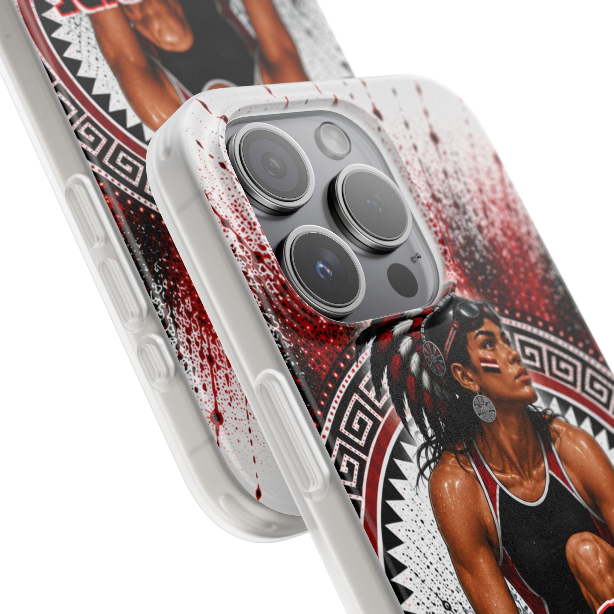 Aztec Swim & Dive Warrior – Flexi Phone Case (iPhone & Samsung • Clear TPU • Made & Shipped in the USA • 🚚 FREE USA Shipping • Personalized Option)