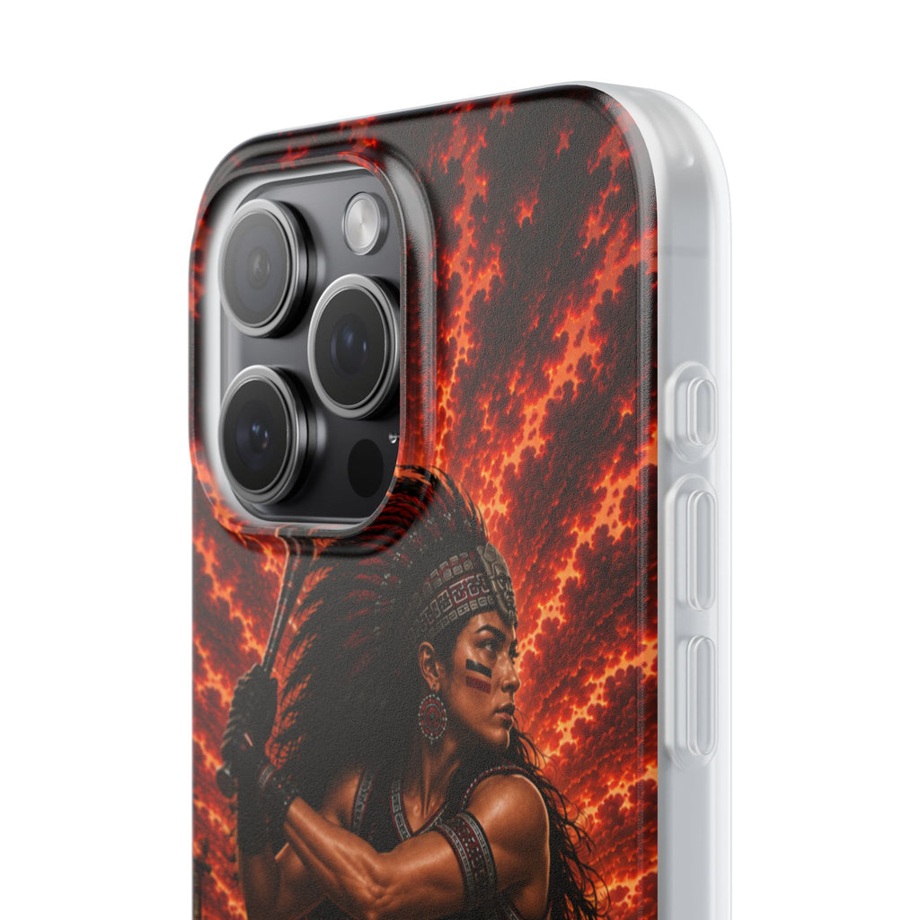 Aztec Softball Warrior – Flexi Phone Case (iPhone & Samsung • Clear TPU • Made & Shipped in the USA • 🚚 FREE USA Shipping • Personalized Option)