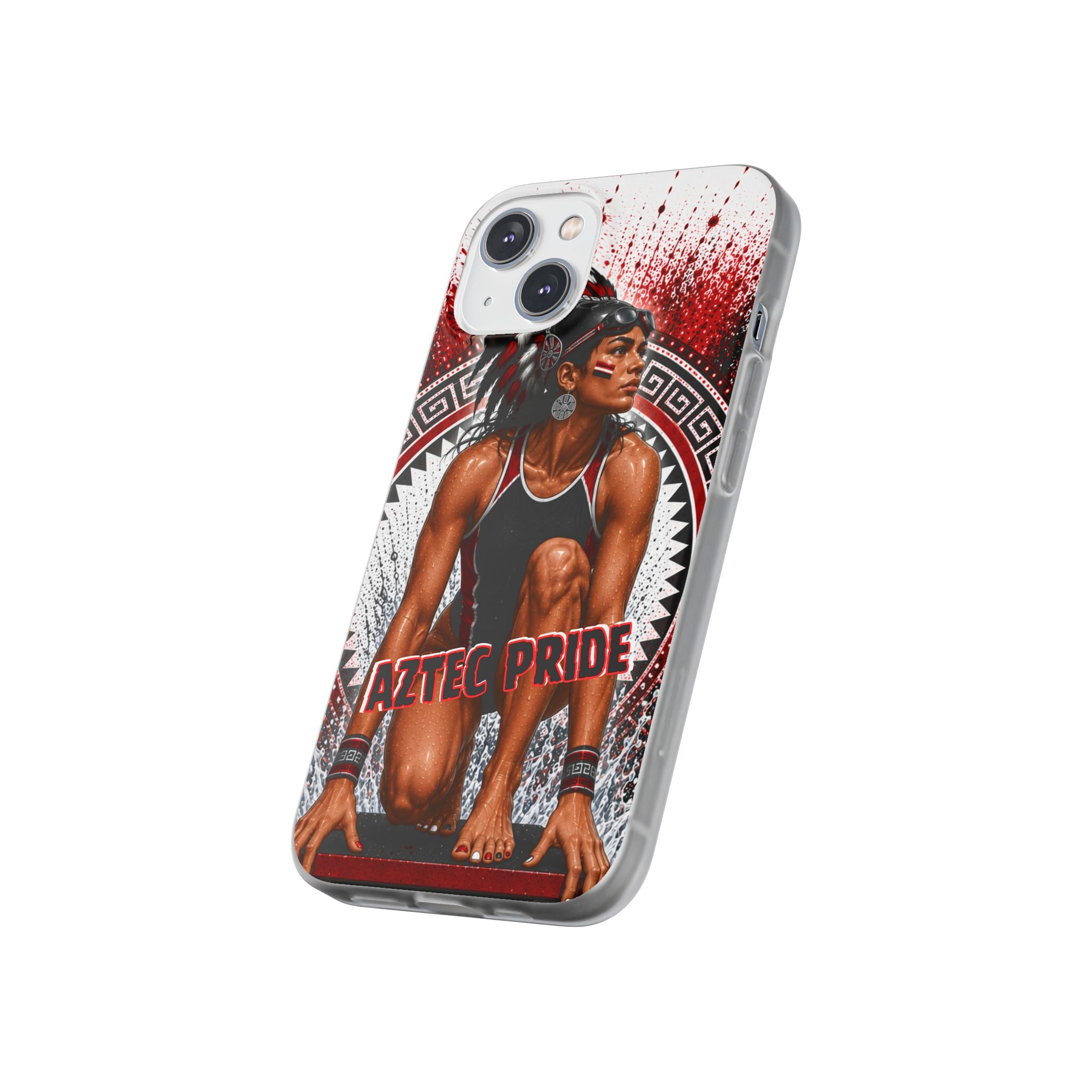 Aztec Swim & Dive Warrior – Flexi Phone Case (iPhone & Samsung • Clear TPU • Made & Shipped in the USA • 🚚 FREE USA Shipping • Personalized Option)