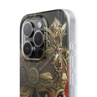 Aztec Fireheart Queen – Flexi Phone Case (iPhone & Samsung • Clear TPU • Made in USA • Personalized Option)