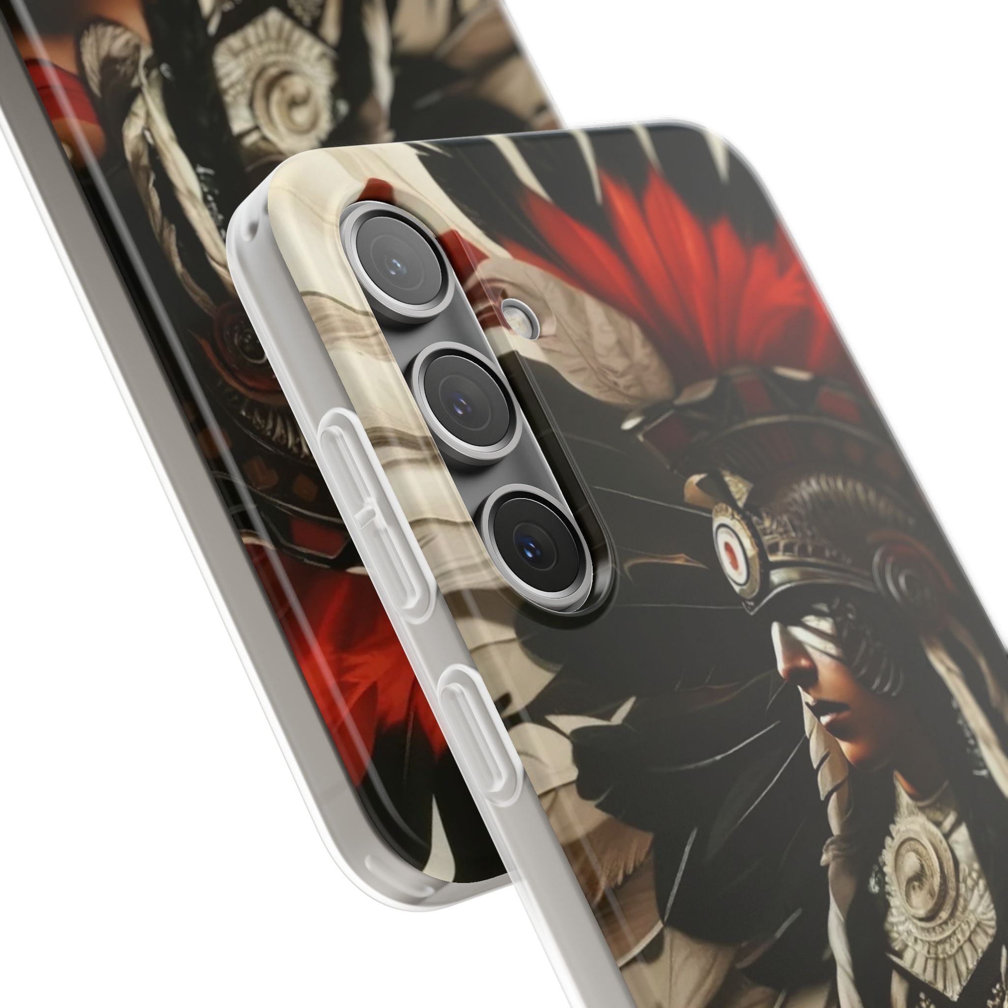 Aztec Fierce Warrior – Flexi Phone Case (iPhone & Samsung • Clear TPU • Made in USA • Personalized Option)