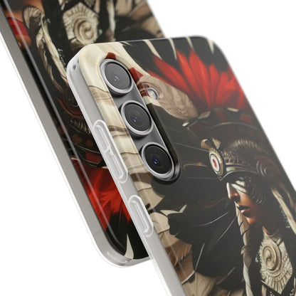 Aztec Fierce Warrior – Flexi Phone Case (iPhone & Samsung • Clear TPU • Made in USA • Personalized Option)