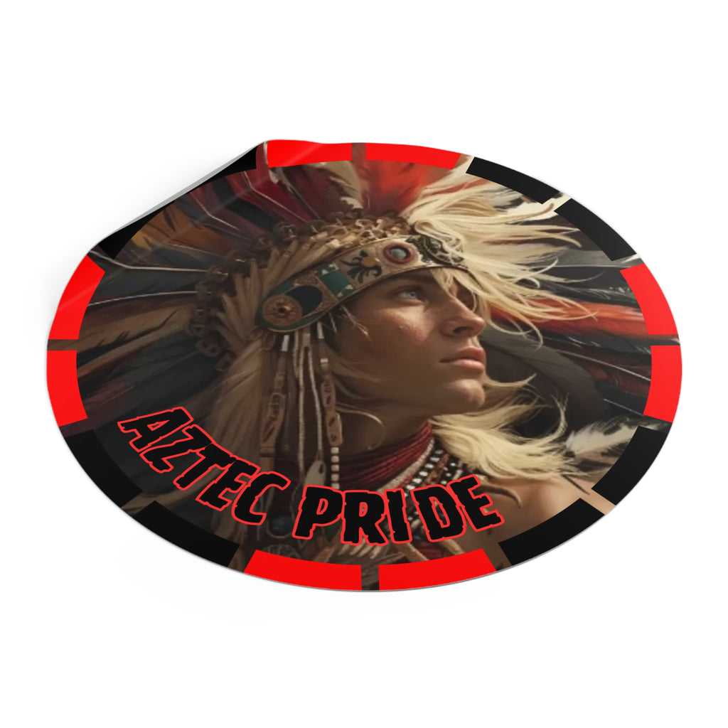Aztec Sky Prince Round Vinyl Sticker – Waterproof Matte Decal (2”–6”)