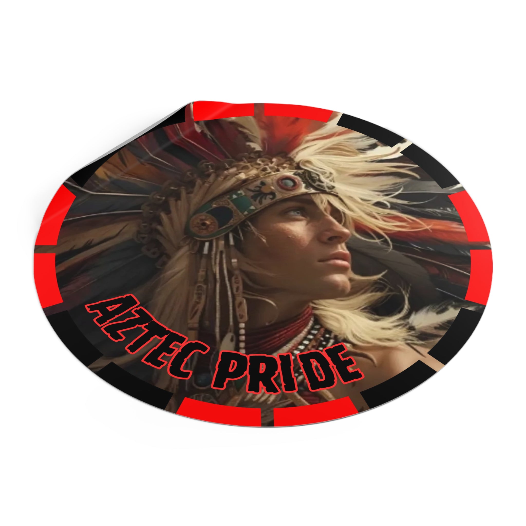 Aztec Sky Prince Round Vinyl Sticker – Waterproof Matte Decal (2”–6”)