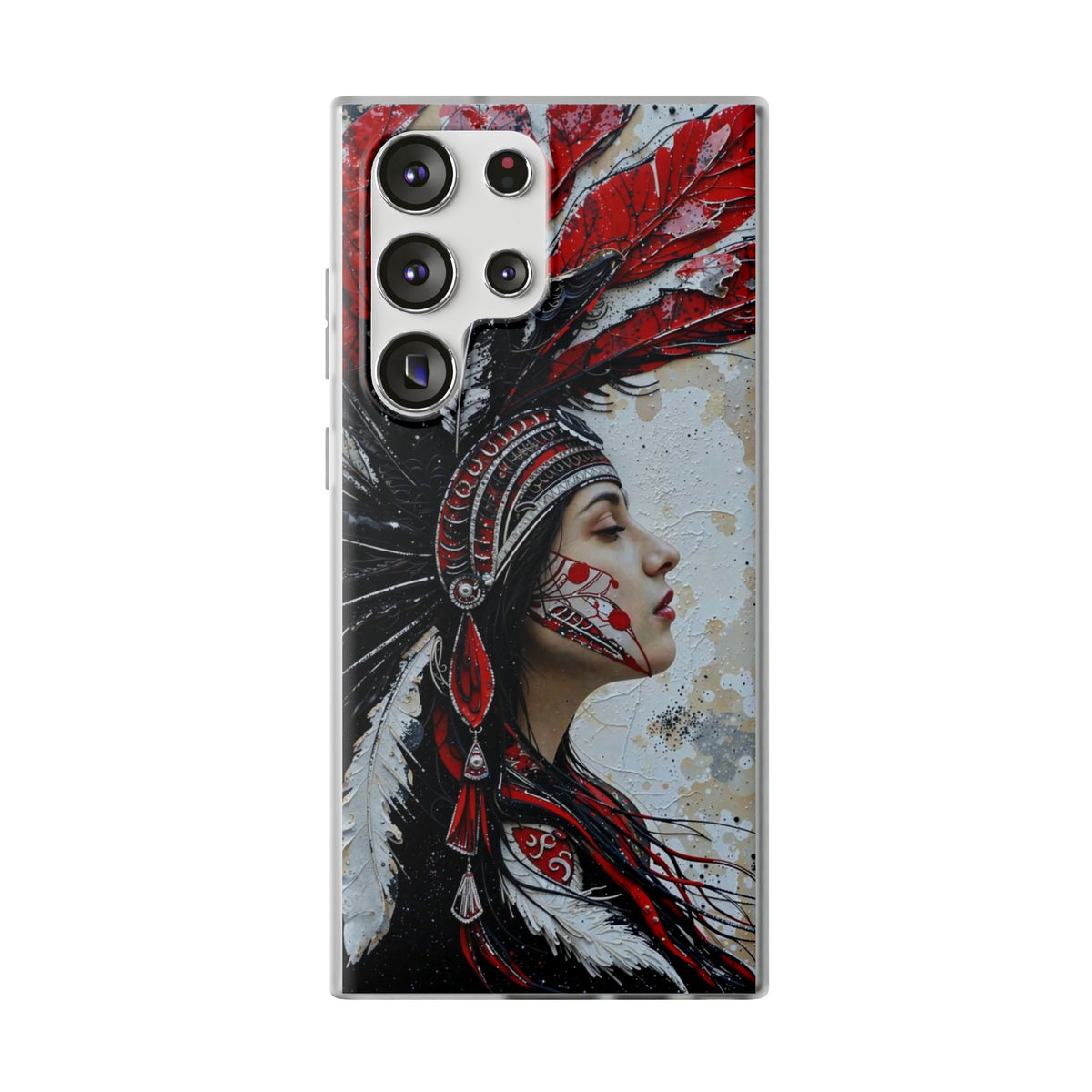 Aztec Silent Goddess – Flexi Phone Case (iPhone & Samsung • Clear TPU • Made in USA • Personalized Option)