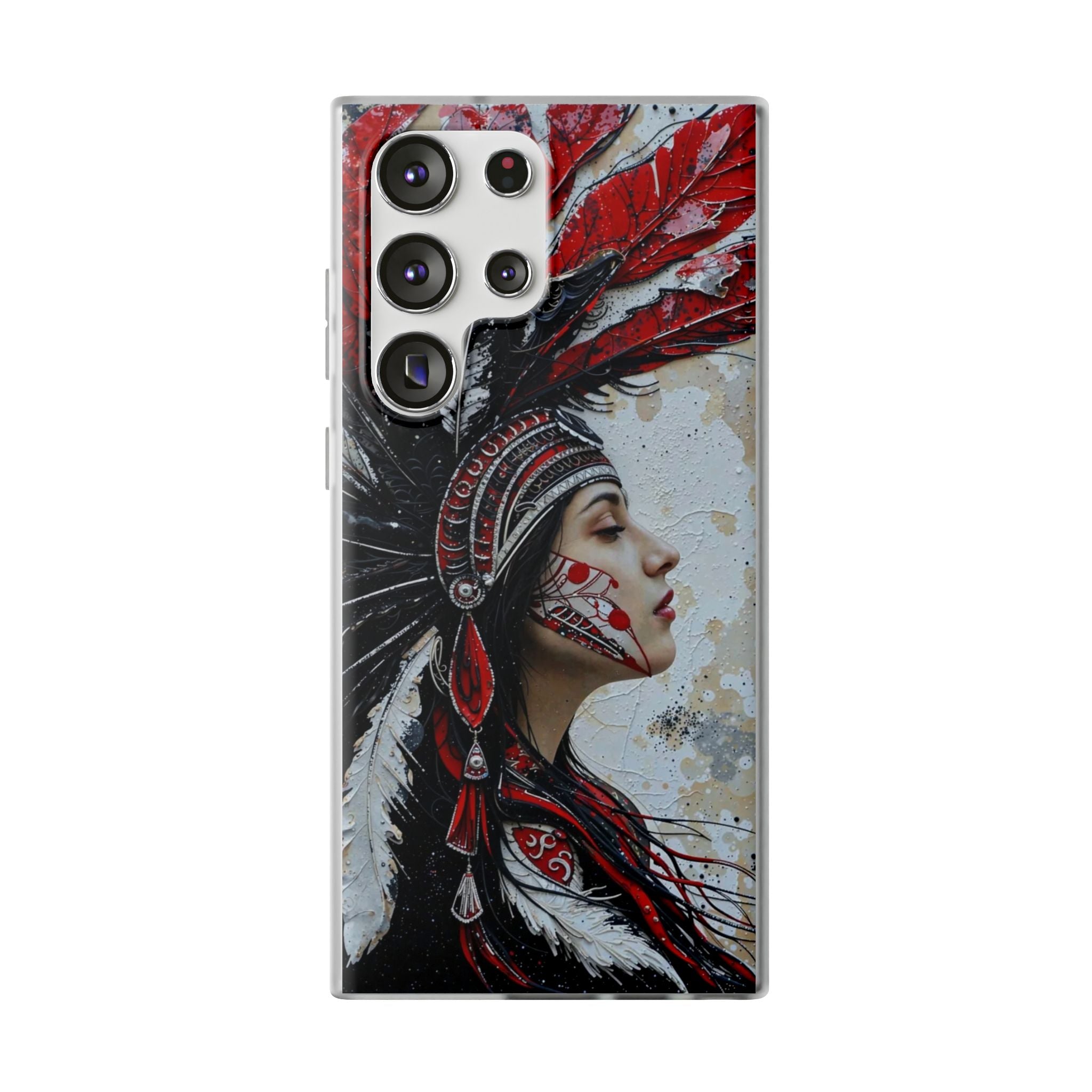 Aztec Silent Goddess – Flexi Phone Case (iPhone & Samsung • Clear TPU • Made in USA • Personalized Option)