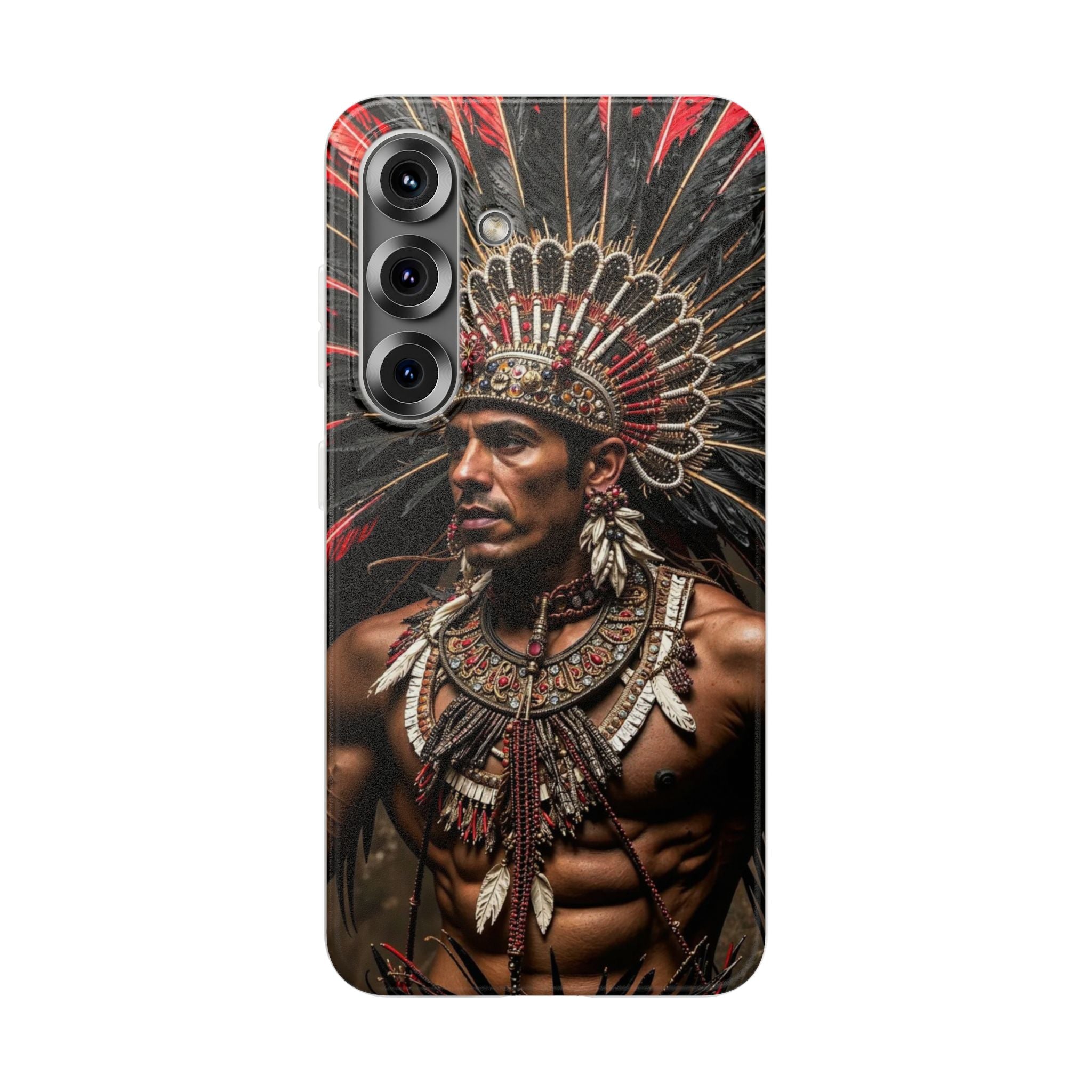Aztec Sun Guardian – Flexi Phone Case (iPhone & Samsung • Clear TPU • Made in USA • Personalized Option)
