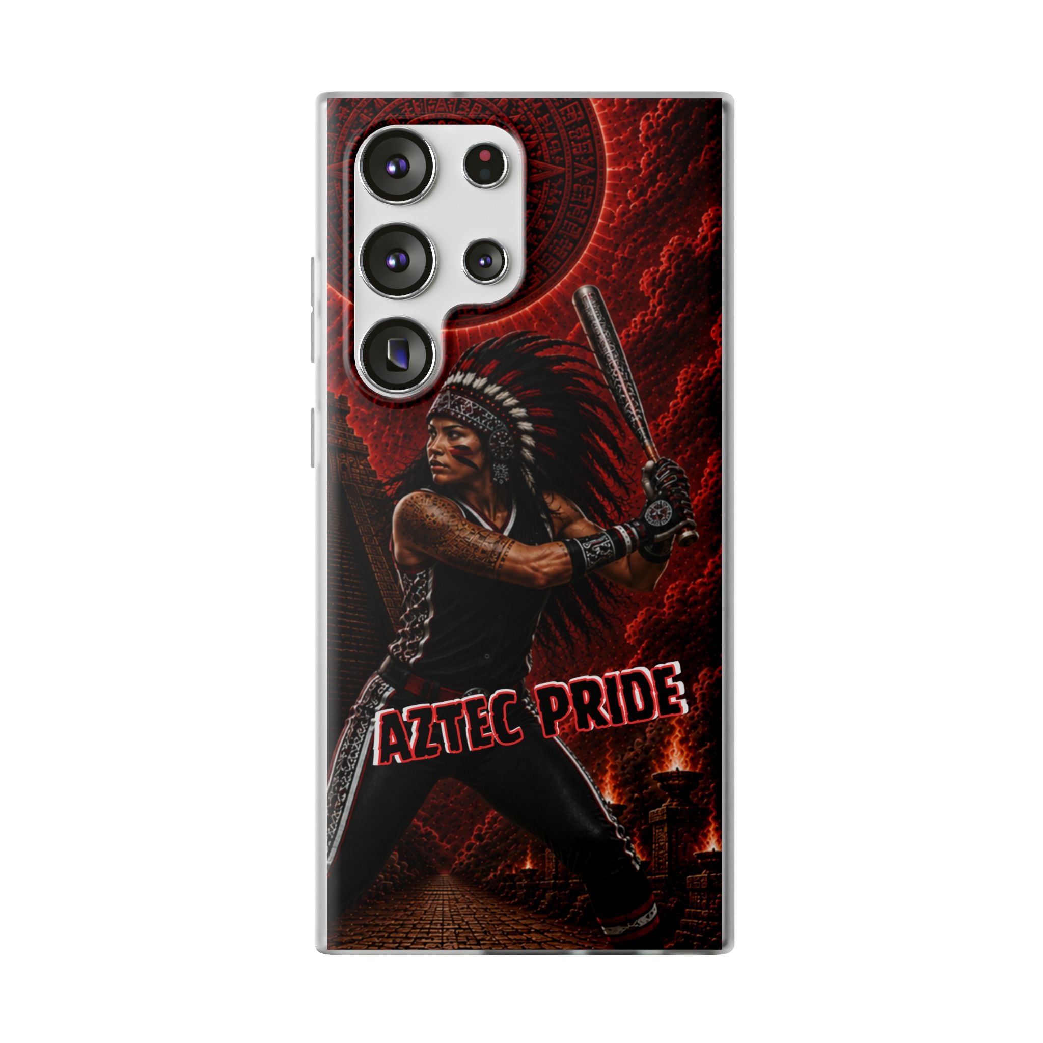 Aztec Softball Warrior – Flexi Phone Case (iPhone & Samsung • Clear TPU • Made in USA • Personalized Option)