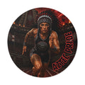 Aztec Track & Field Female Warrior Round Vinyl Sticker 2”–6” | Made & Shipped in the USA • 🚚 FREE USA Shipping • Personalized Option