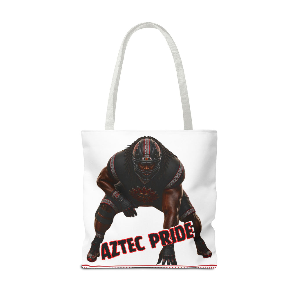 Aztec Football O-Line Warrior Tote Bag | Aztec-Inspired AI Art • Made & Shipped in the USA • 🚚 FREE USA Shipping • FREE Personalization