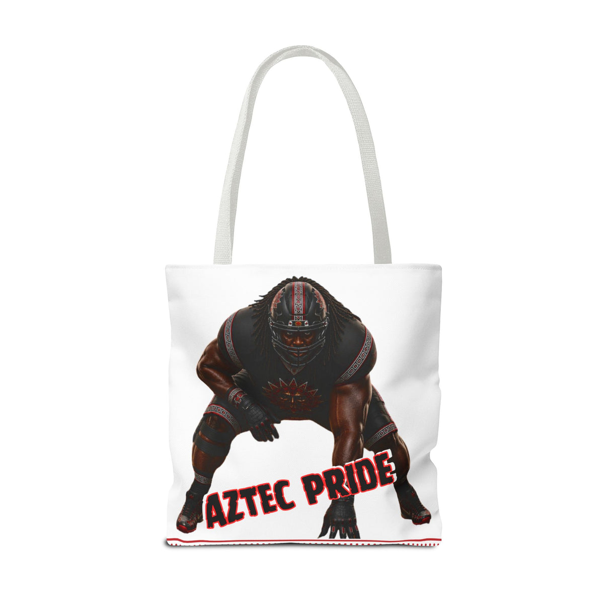 Aztec Football O-Line Warrior Tote Bag | Aztec-Inspired AI Art • Made & Shipped in the USA • 🚚 FREE USA Shipping • FREE Personalization