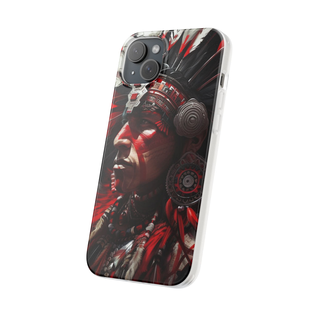 Aztec Loyal Warrior – Flexi Phone Case (iPhone & Samsung • Clear TPU • Made in USA • Personalized Option)